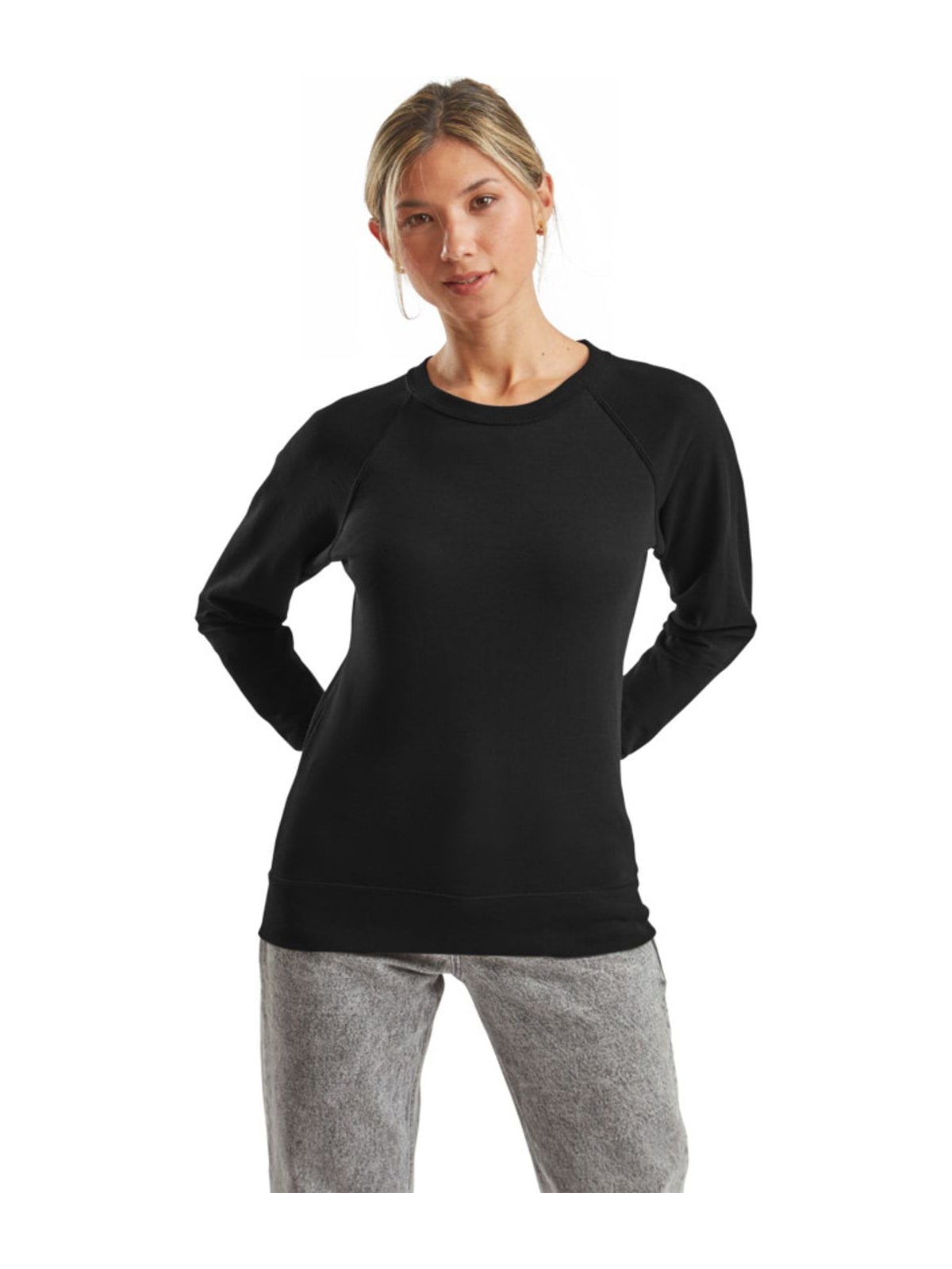 Γυναικείο Φούτερ Raglan 62-146-0 Fruit of the Loom Black