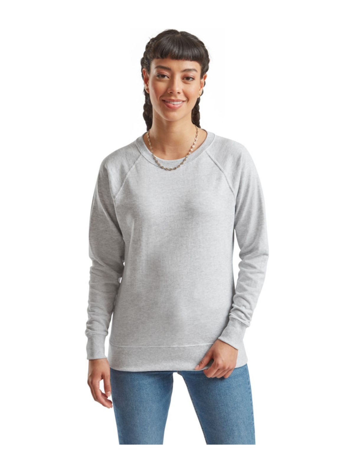 Γυναικείο Φούτερ Raglan 62-146-0 Fruit of the Loom Heather Grey