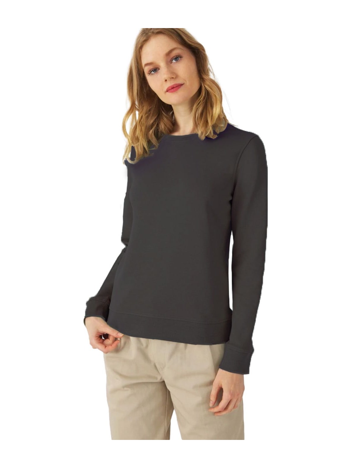 Γυναικείο Φούτερ WW32B B & C Organic Crew Neck French Terry Asphalt