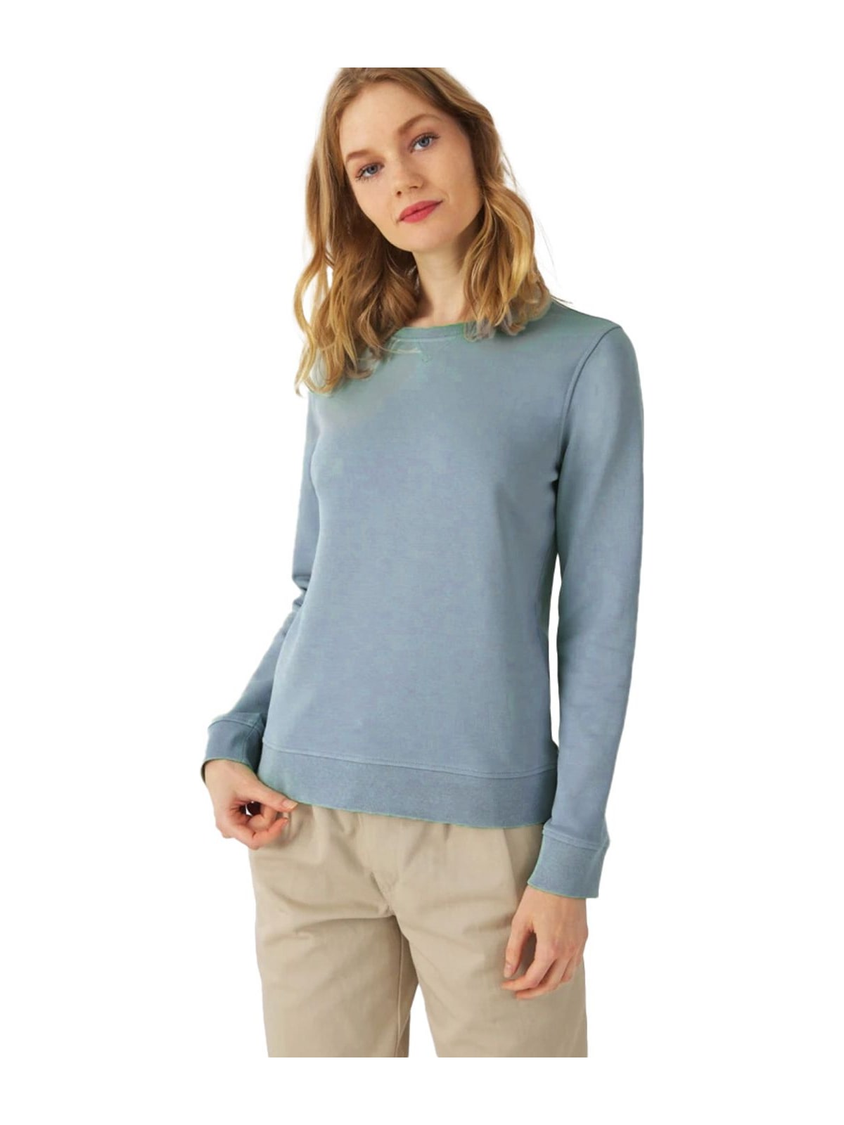 Γυναικείο Φούτερ WW32B B & C Organic Crew Neck French Terry Blue Fog