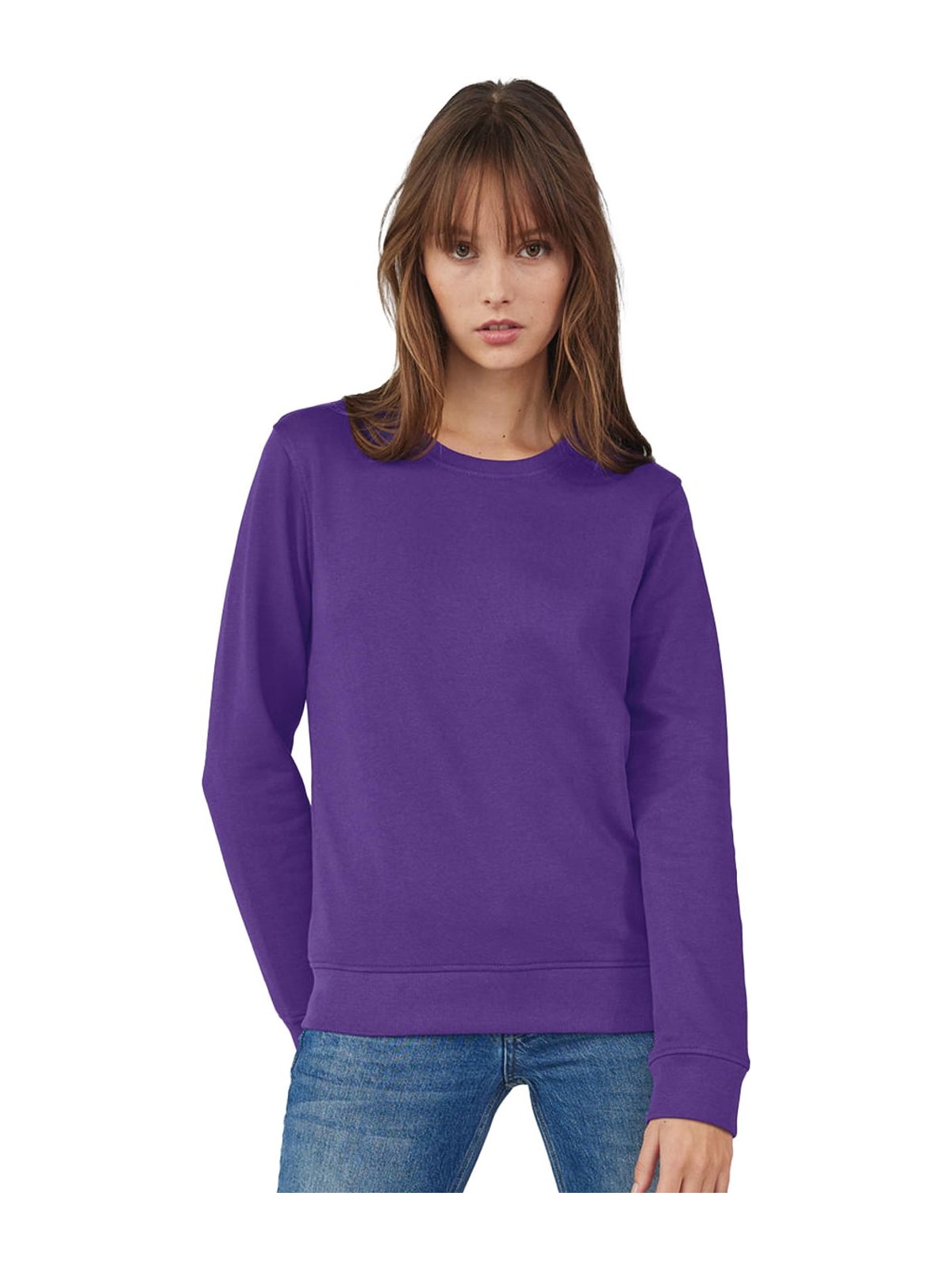 Γυναικείο Φούτερ WW32B B & C Organic Crew Neck French Terry Radiant Purple