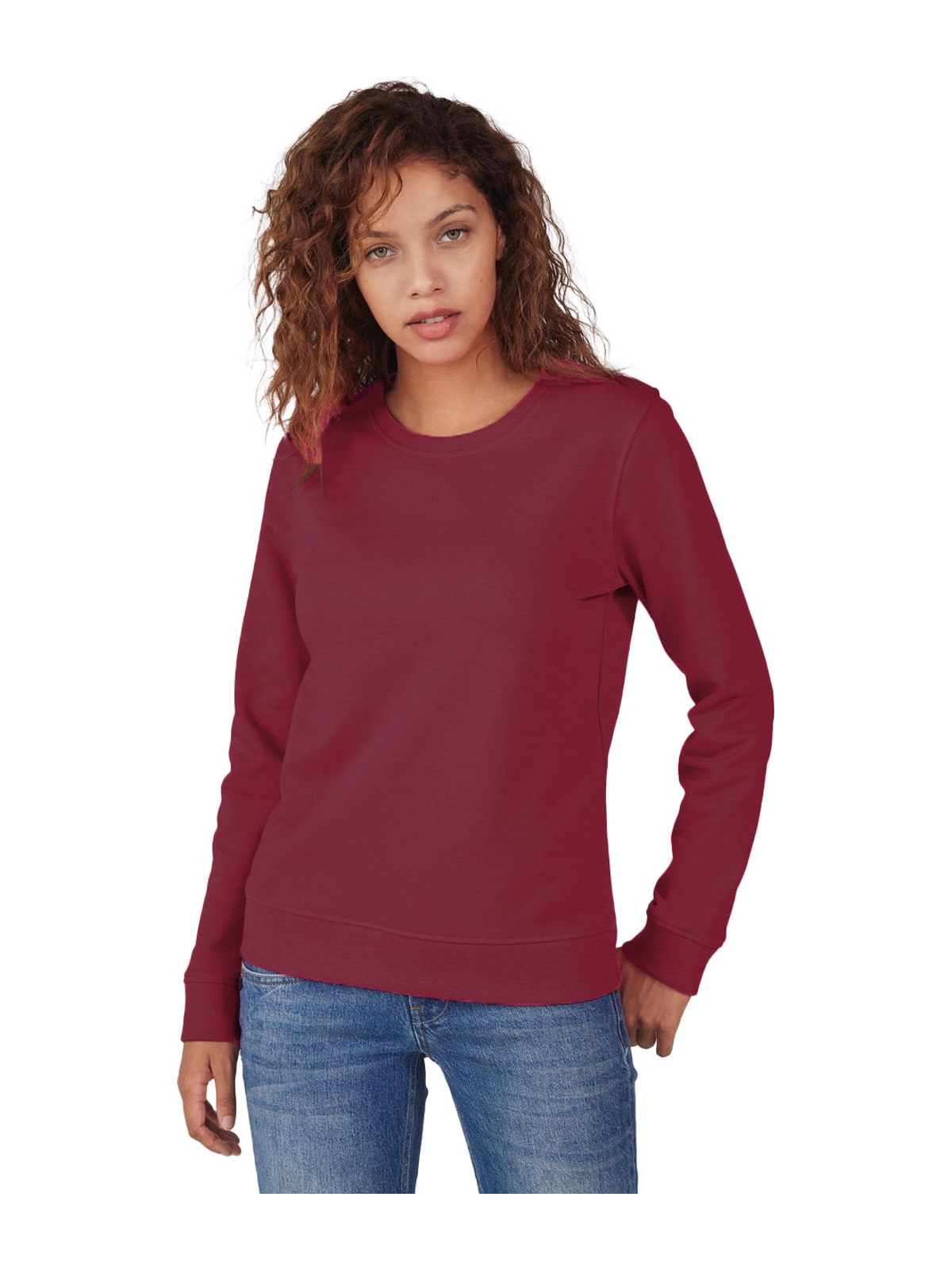 Γυναικείο Φούτερ WW32B B & C Organic Crew Neck French Terry Burgundy