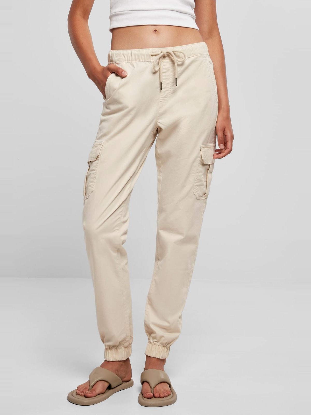 Γυναικείο Ψηλόμεσο Παντελόνι Cargo Jogging TB3626-02903 Urban Classics Whitesand