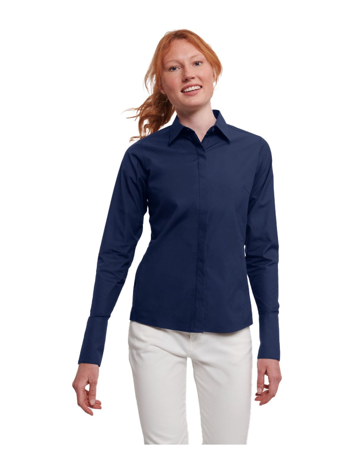 Γυναικείο Πουκάμισο Μακρυμάνικο Stretch R-960F-0 Russell Bright Navy