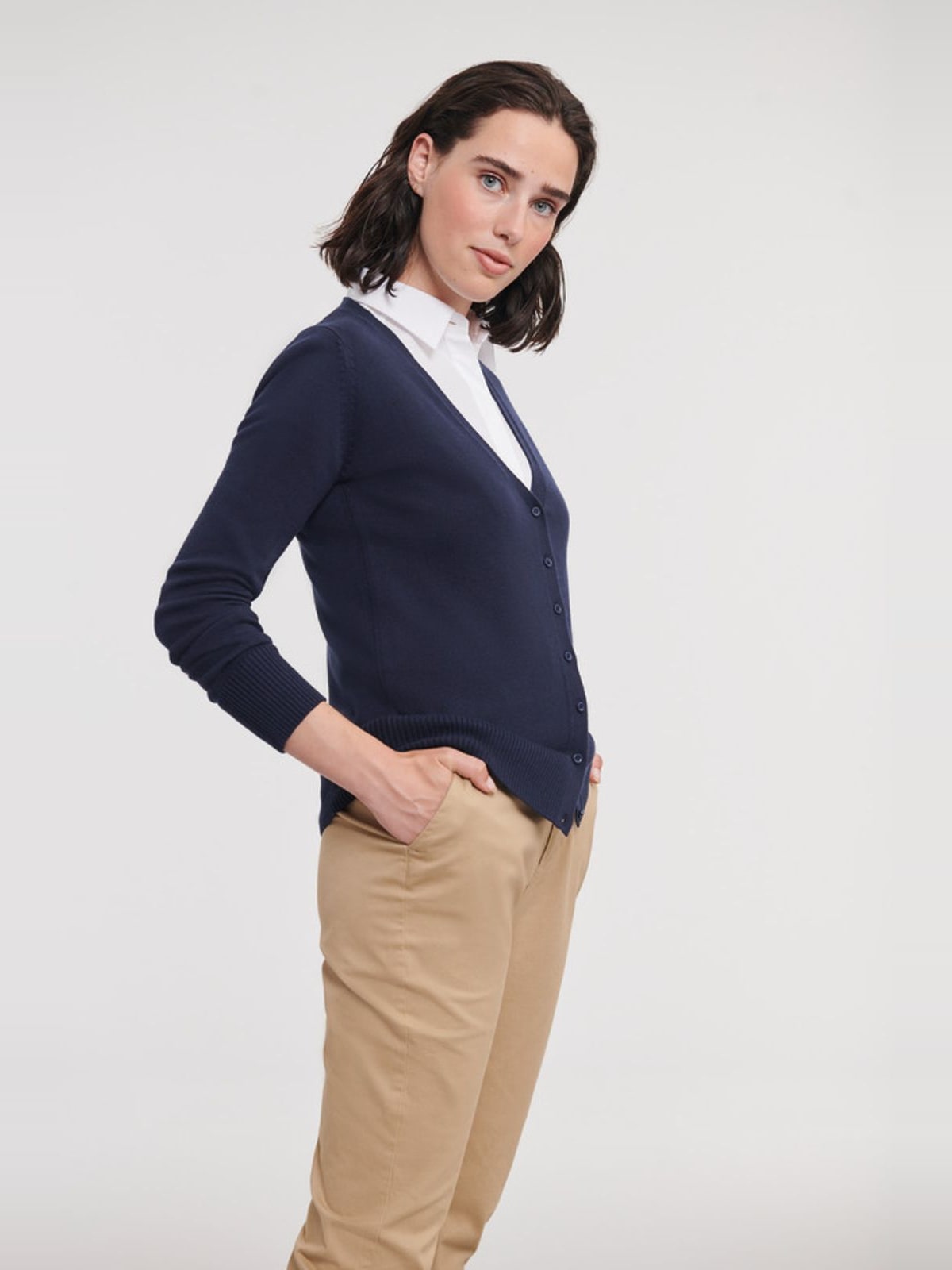 Γυναικεία Ζακέτα Πλεκτή V-Neck R-715F-0 Russell French Navy