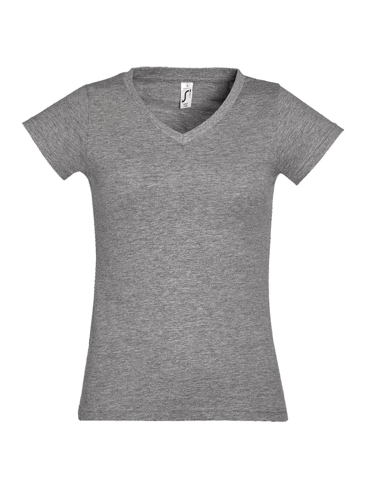 Γυναικείο T-shirt με Λαιμόκοψη V 11388 SOL'S Moon Grey Melange