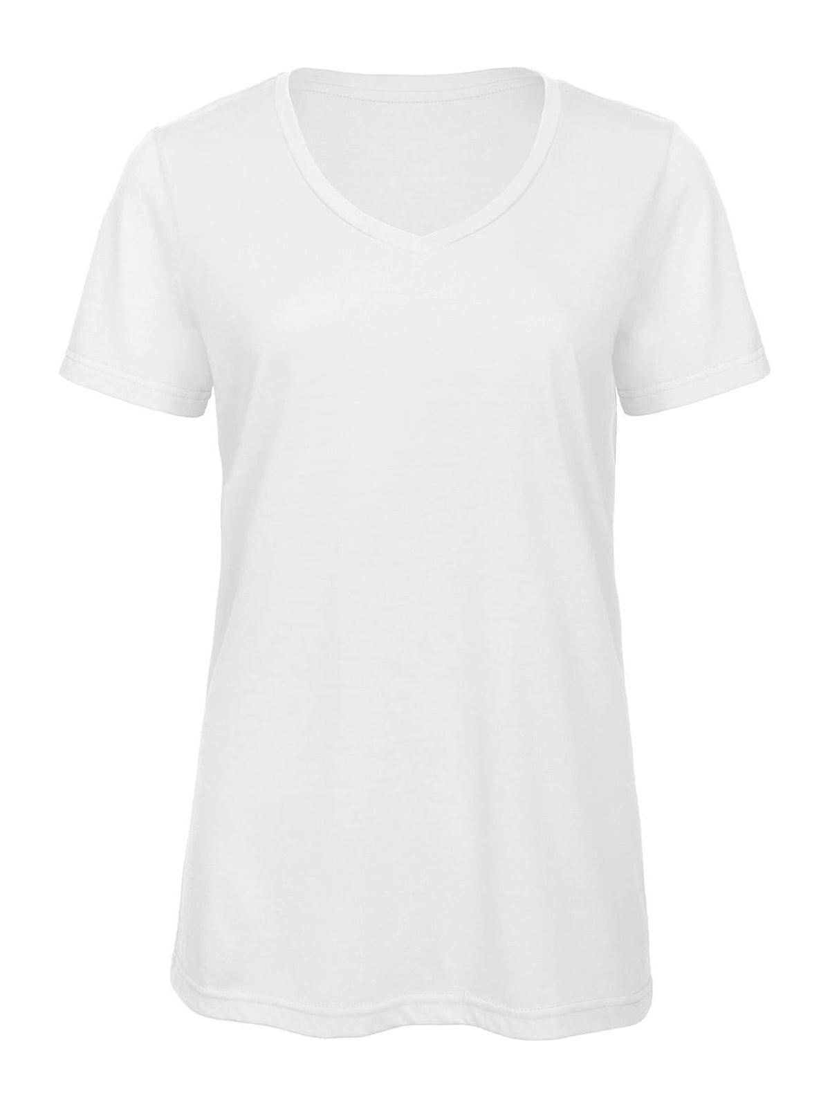 Γυναικείο T-Shirt TW058 B&C Triblend με V Λαιμόκοψη White
