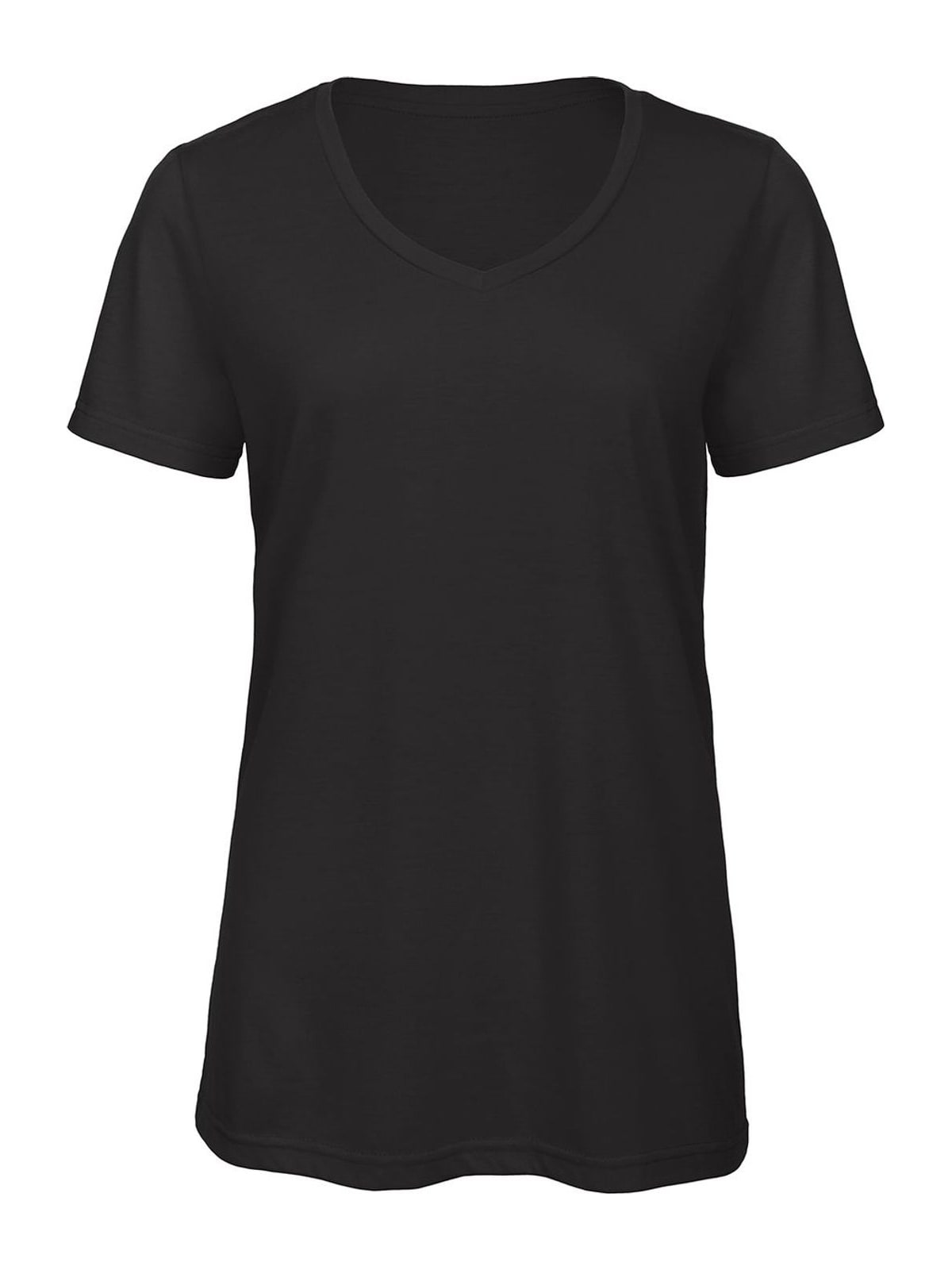 Γυναικείο T-Shirt TW058 B&C Triblend με V Λαιμόκοψη Black