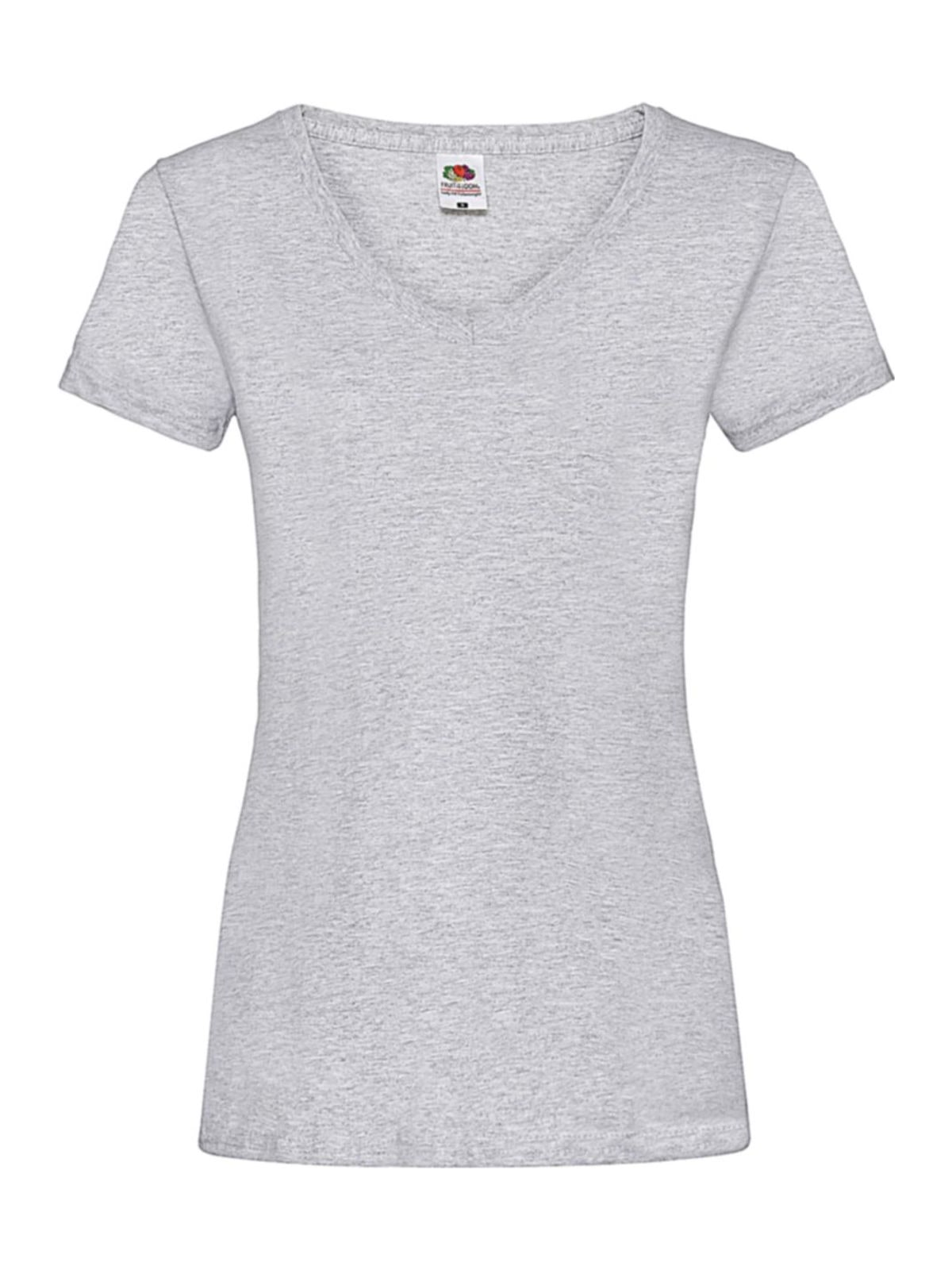 Γυναικείο T-shirt V-Neck 61-398-0 Fruit of the Loom Heather Grey