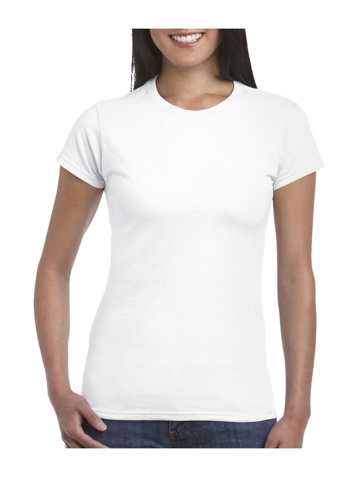 Γυναικείο T-Shirt 64000L Gildan Fitted Ring Spun White