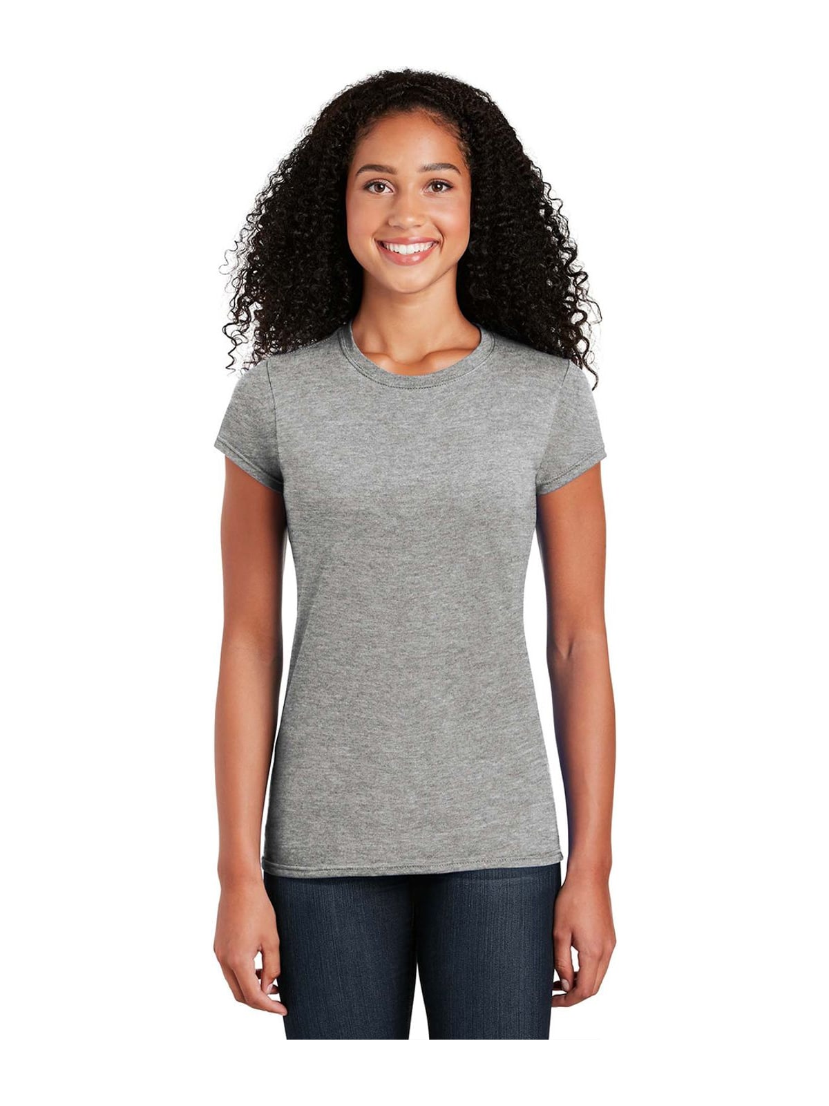 Γυναικείο T-Shirt 64000L Gildan Fitted Ring Spun Sport Grey