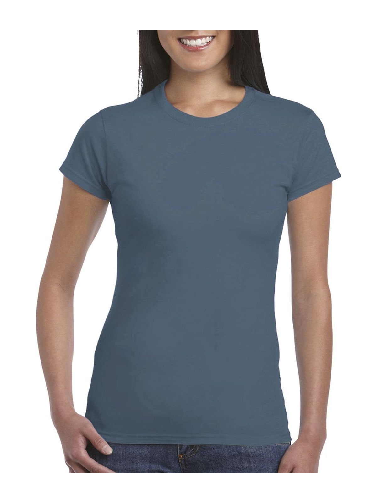 Γυναικείο T-Shirt 64000L Gildan Fitted Ring Spun Indigo Blue