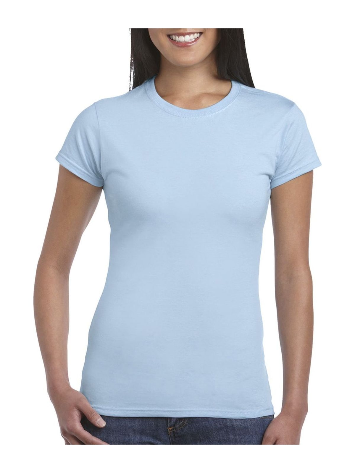 Γυναικείο T-Shirt 64000L Gildan Fitted Ring Spun Light Blue