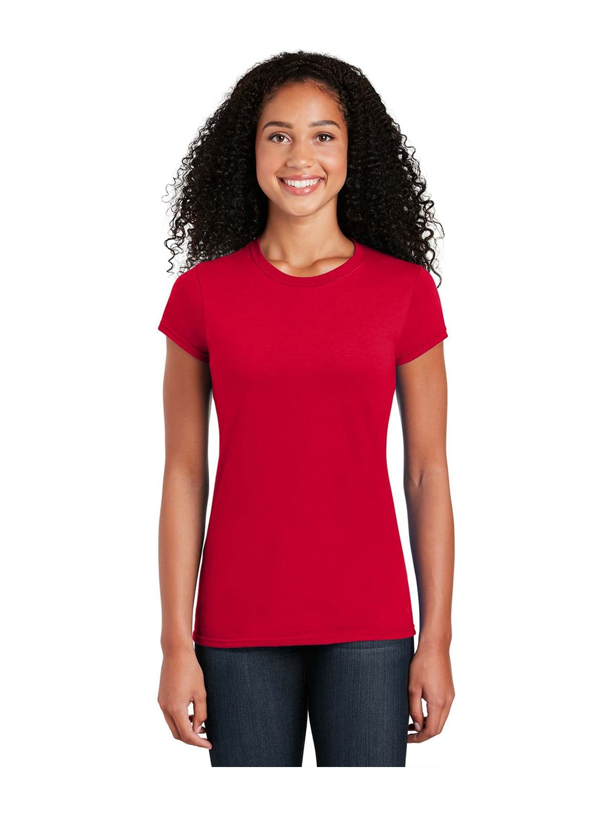 Γυναικείο T-Shirt 64000L Gildan Fitted Ring Spun Red
