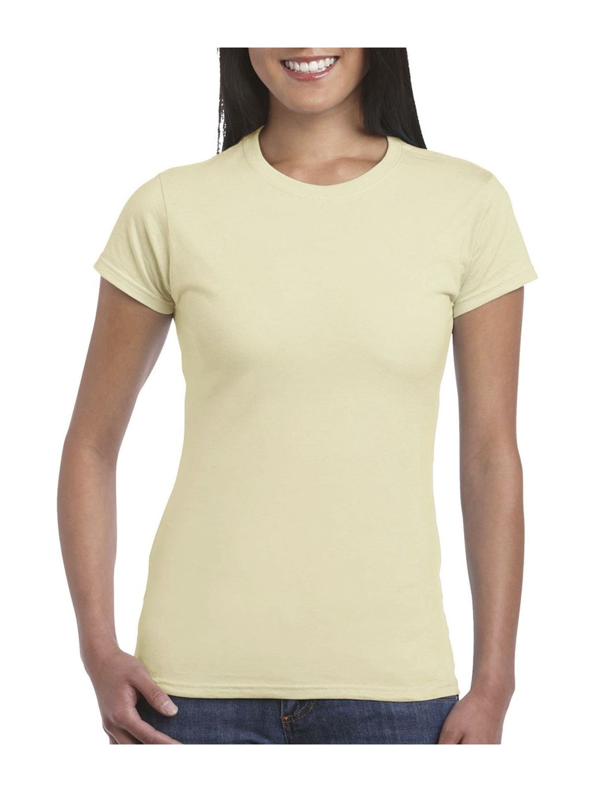 Γυναικείο T-Shirt 64000L Gildan Fitted Ring Spun Sand