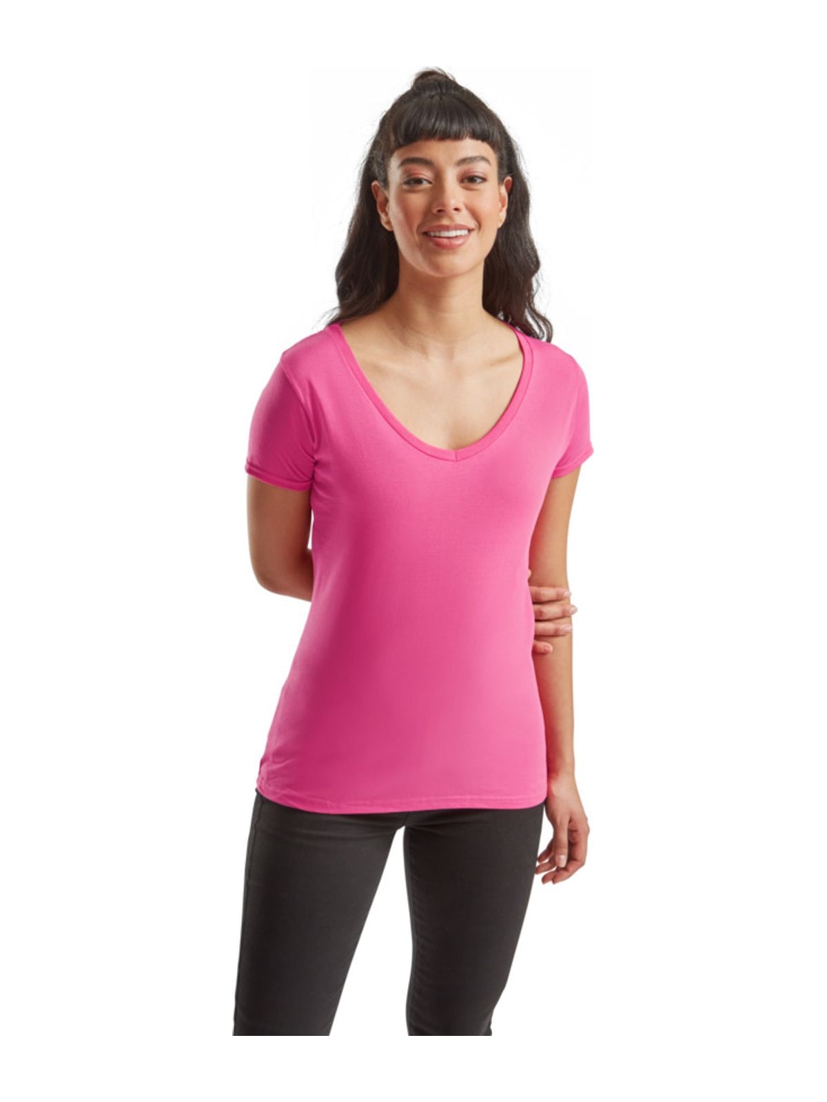Γυναικείο T-Shirt 61-444-0 Fruit of the Loom Fuchsia
