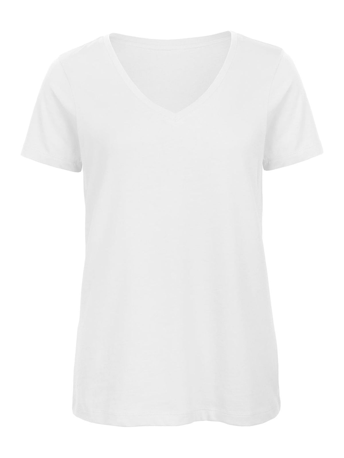 Γυναικείο T-Shirt TW045 B&C Organics Organic V-Neck White