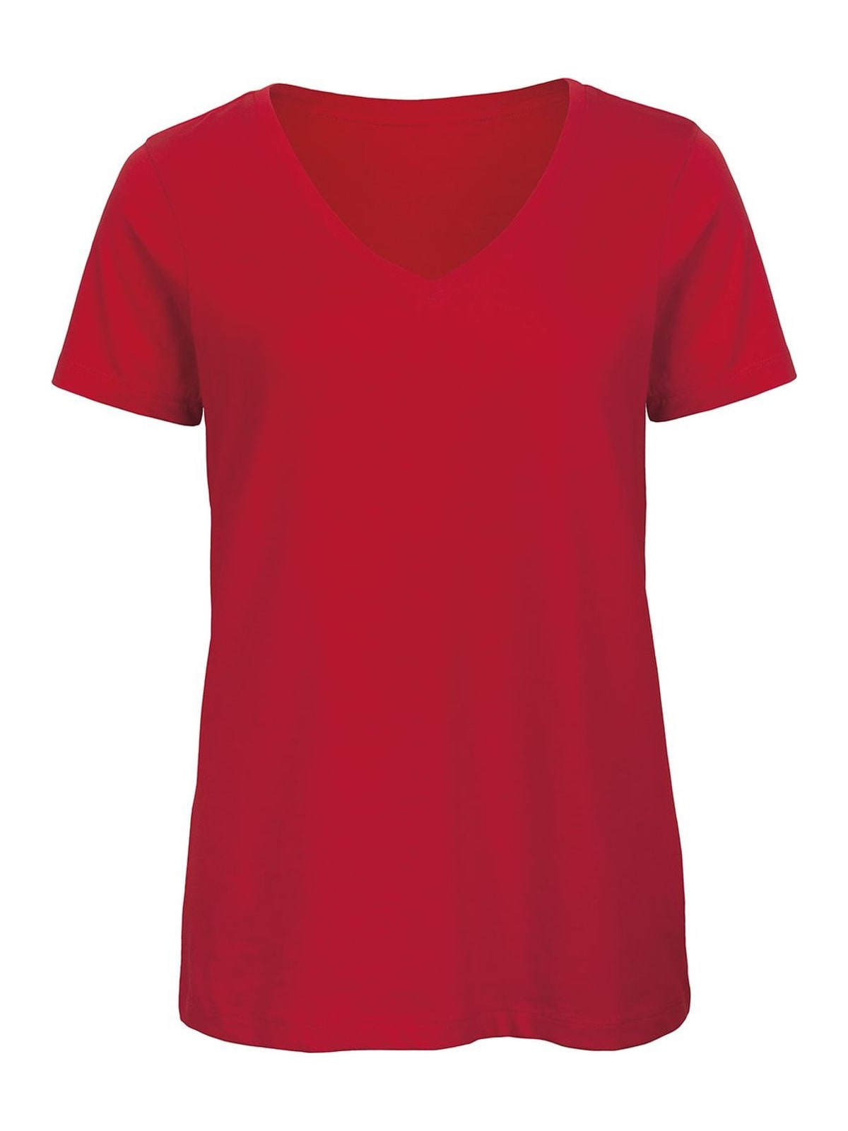 Γυναικείο T-Shirt TW045 B&C Organics Organic V-Neck Red