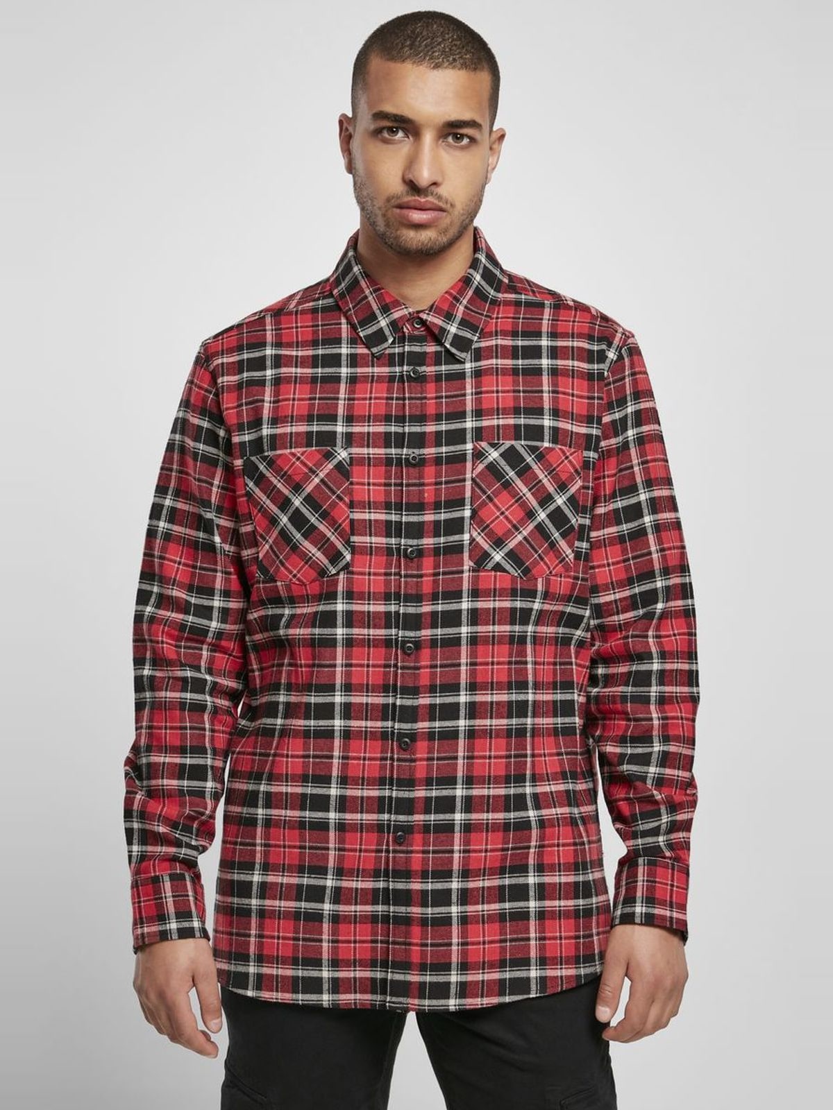Checked Roots Shirt Urban Classics TB4489 Red/Black