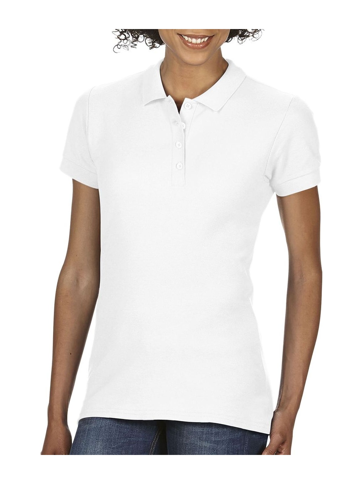 Γυναικεία Μπλούζα Polo 64800L Gildan Softstyle Double Pique White