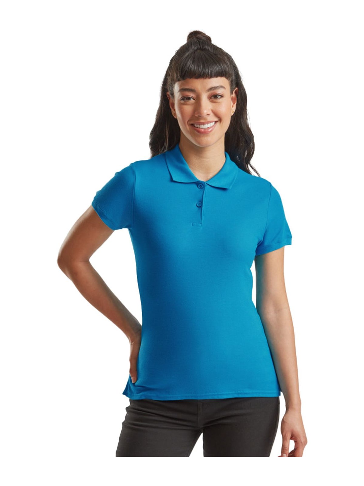 Γυναικεία Μπλούζα Polo 63-030-0 Fruit of the Loom Azure Blue