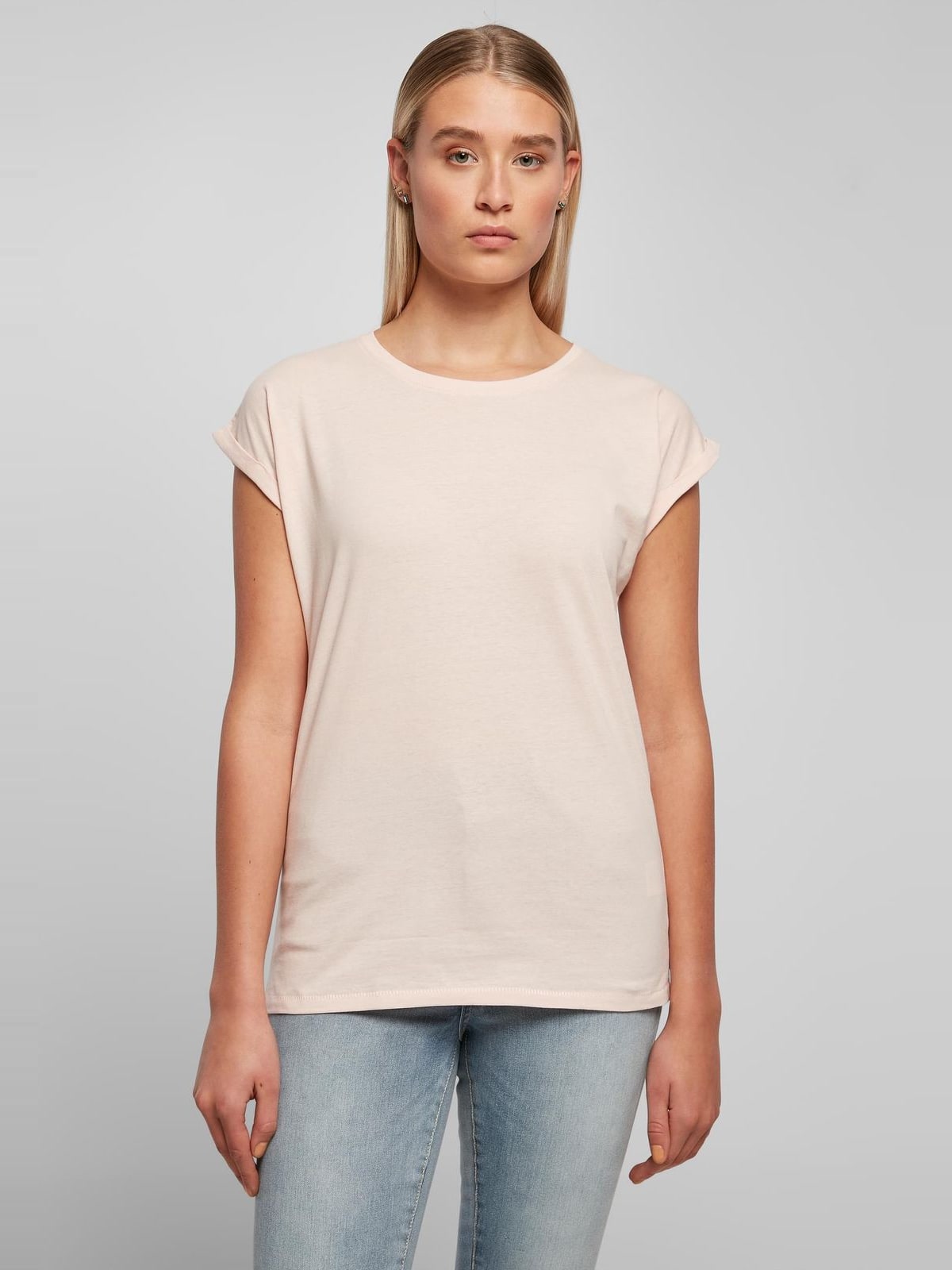 Γυναικείο T-shirt Extended Shoulder BY021 Build Your Brand Black Pink
