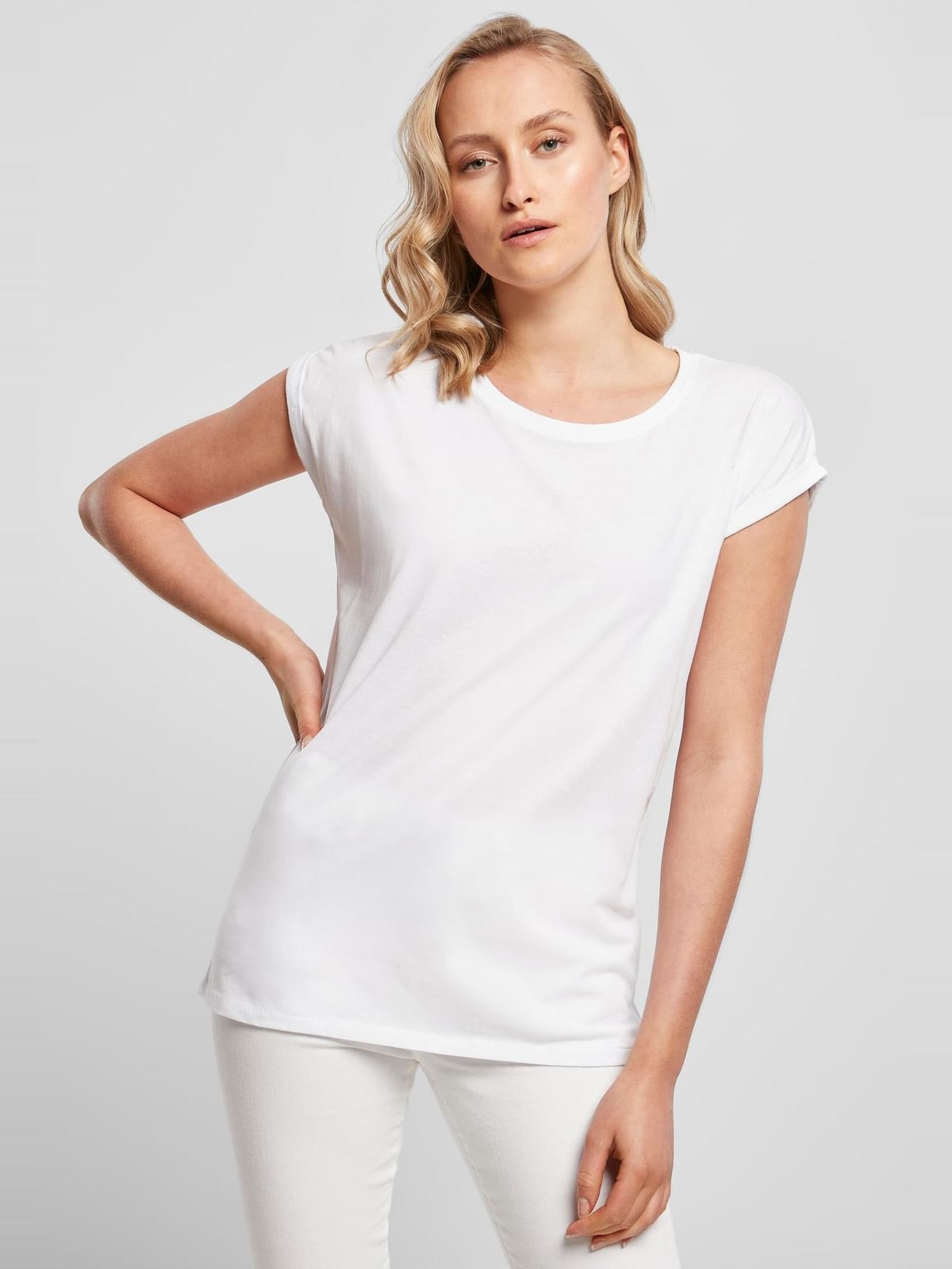 Γυναικείο T-Shirt BY021 Build Your Brand Ladies Extended Shoulder Tee White