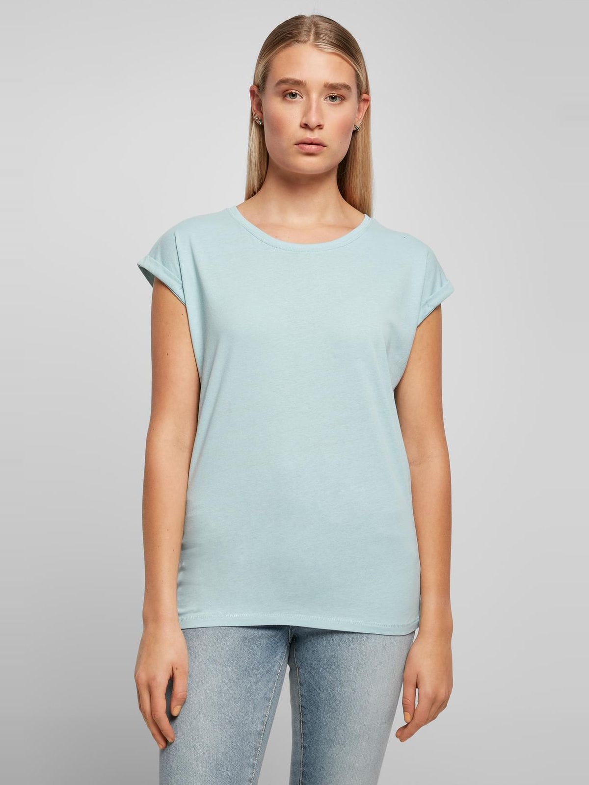 Γυναικείο T-shirt BY021 Build Your Brand Solid Black Ocean Blue