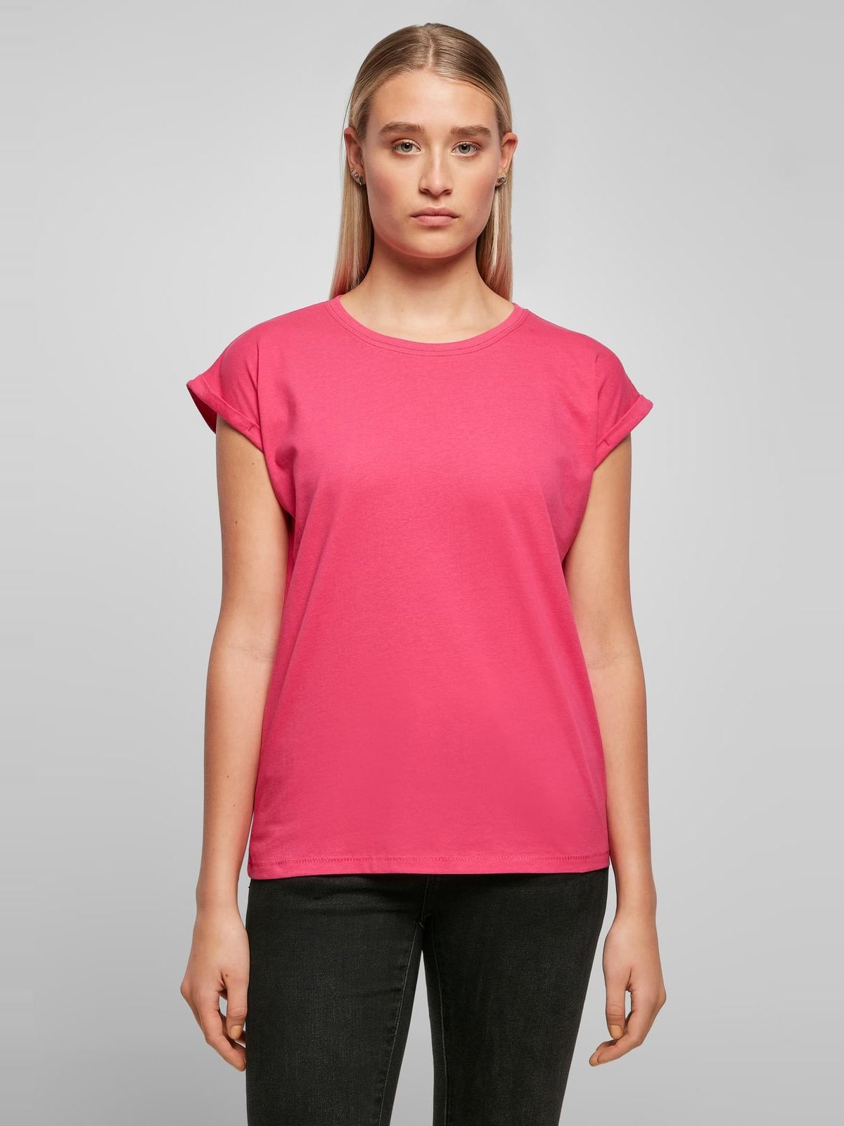 Γυναικείο T-Shirt BY021-02534 Build Your Brand BYB Extended Shoulder Tee Hibiskus Pink