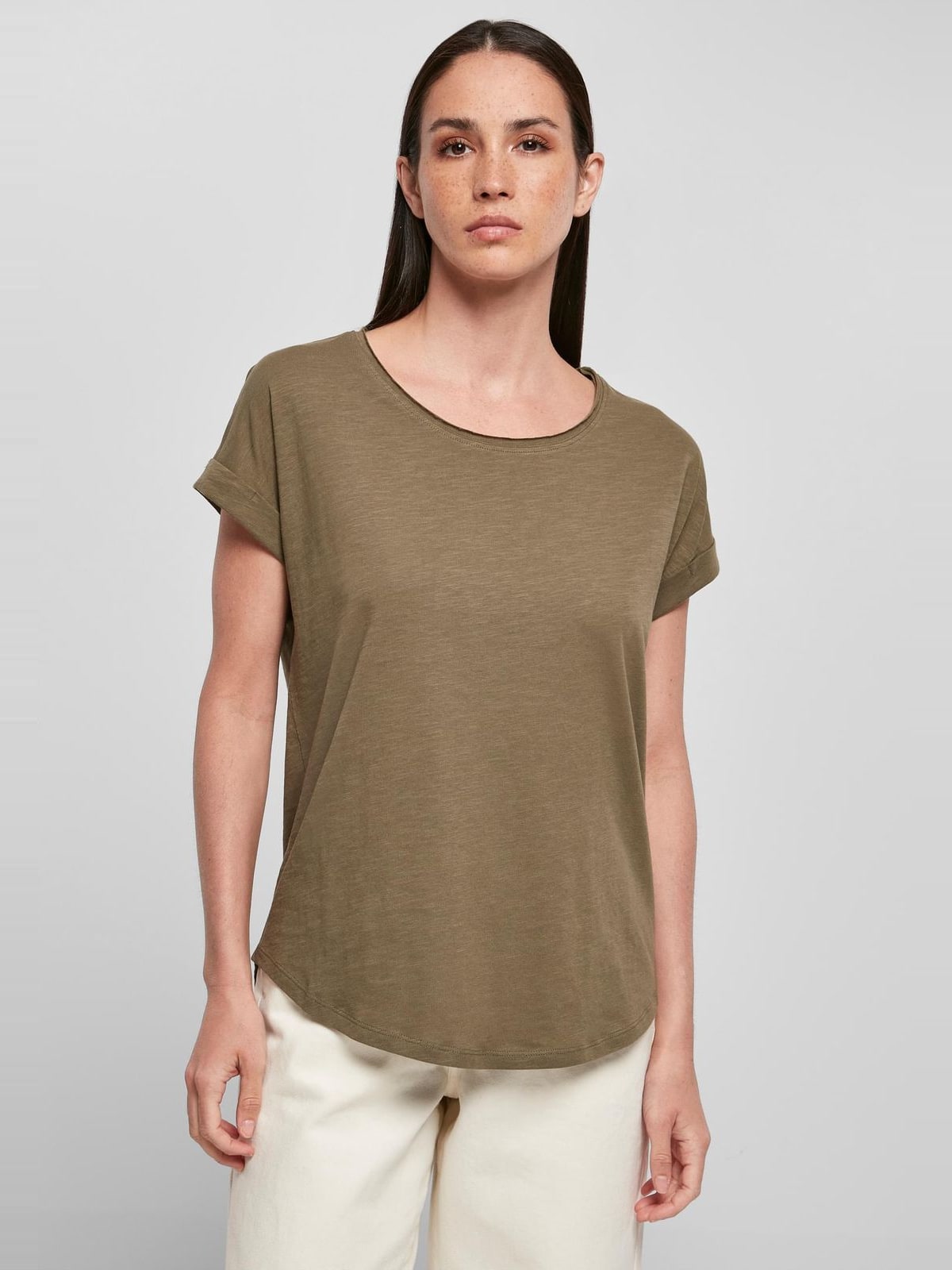 Γυναικείο T-Shirt Ladies Long Slub BY036 Build Your Brand Olive