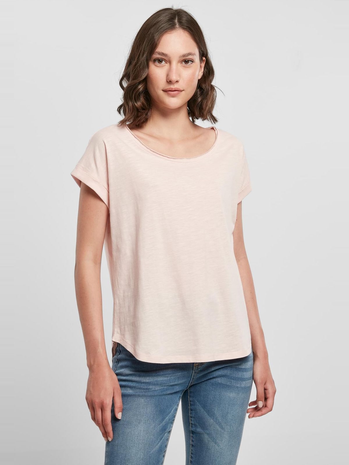 Γυναικείο Μακρύ T-shirt BY036 Build Your Brand Slub Jersey Pink