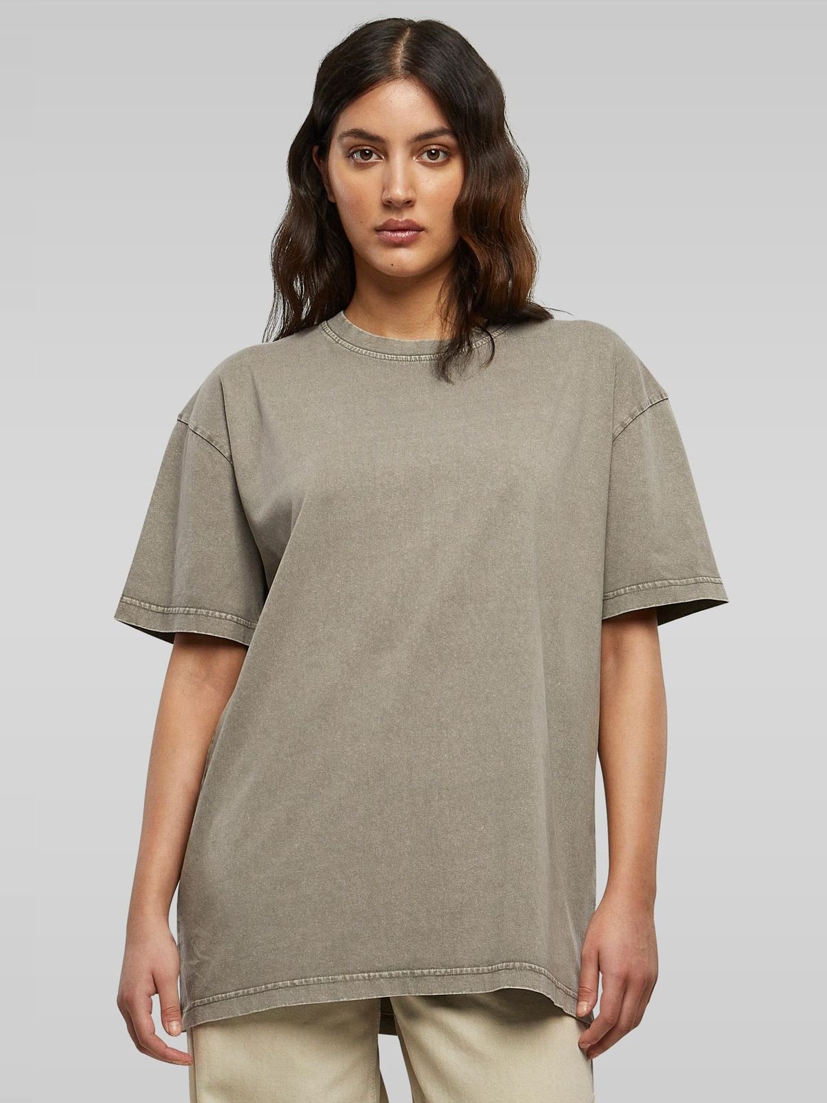 Γυναικείο Πουκάμισο BY270-02726 Build Your Brand Acid Wash Oversized Asphalt