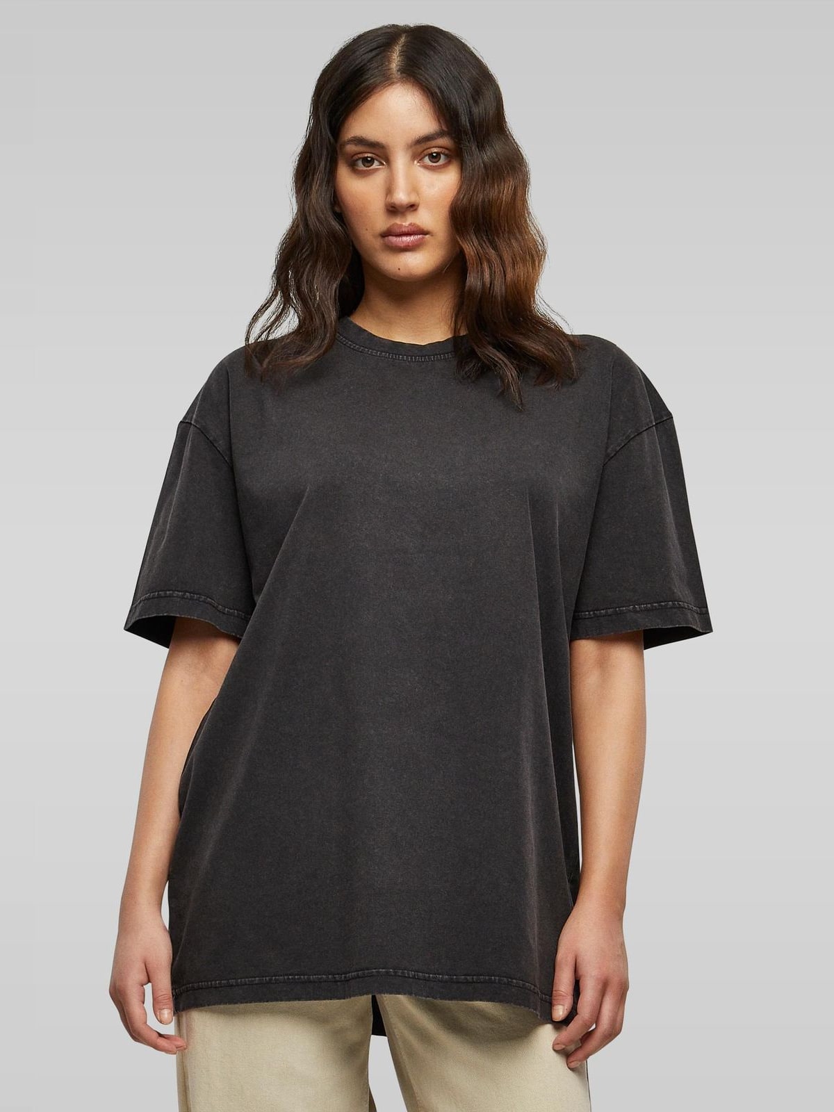 Γυναικείο T-shirt Oversized Acid Wash BY270-00007 Build Your Brand Black