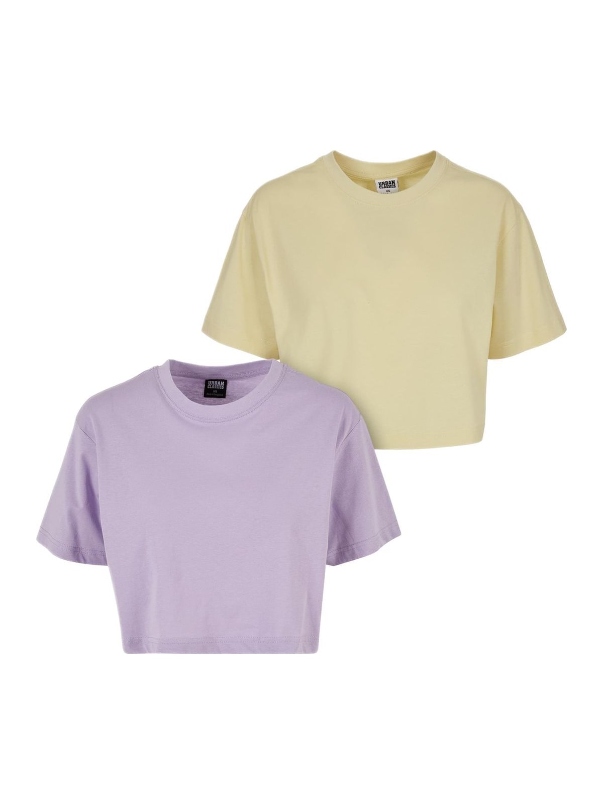 Ladies Short Oversized Tee 2-Pack Urban Classics TB1555A lilac+softyellow