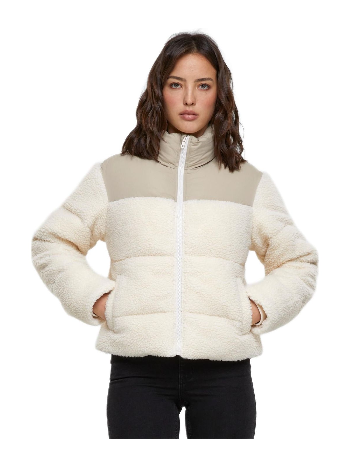 Γυναικείο Μπουφάν Puffer Short Sherpa Mix TB6147-04737 Urban Classics Wetsand/Sand