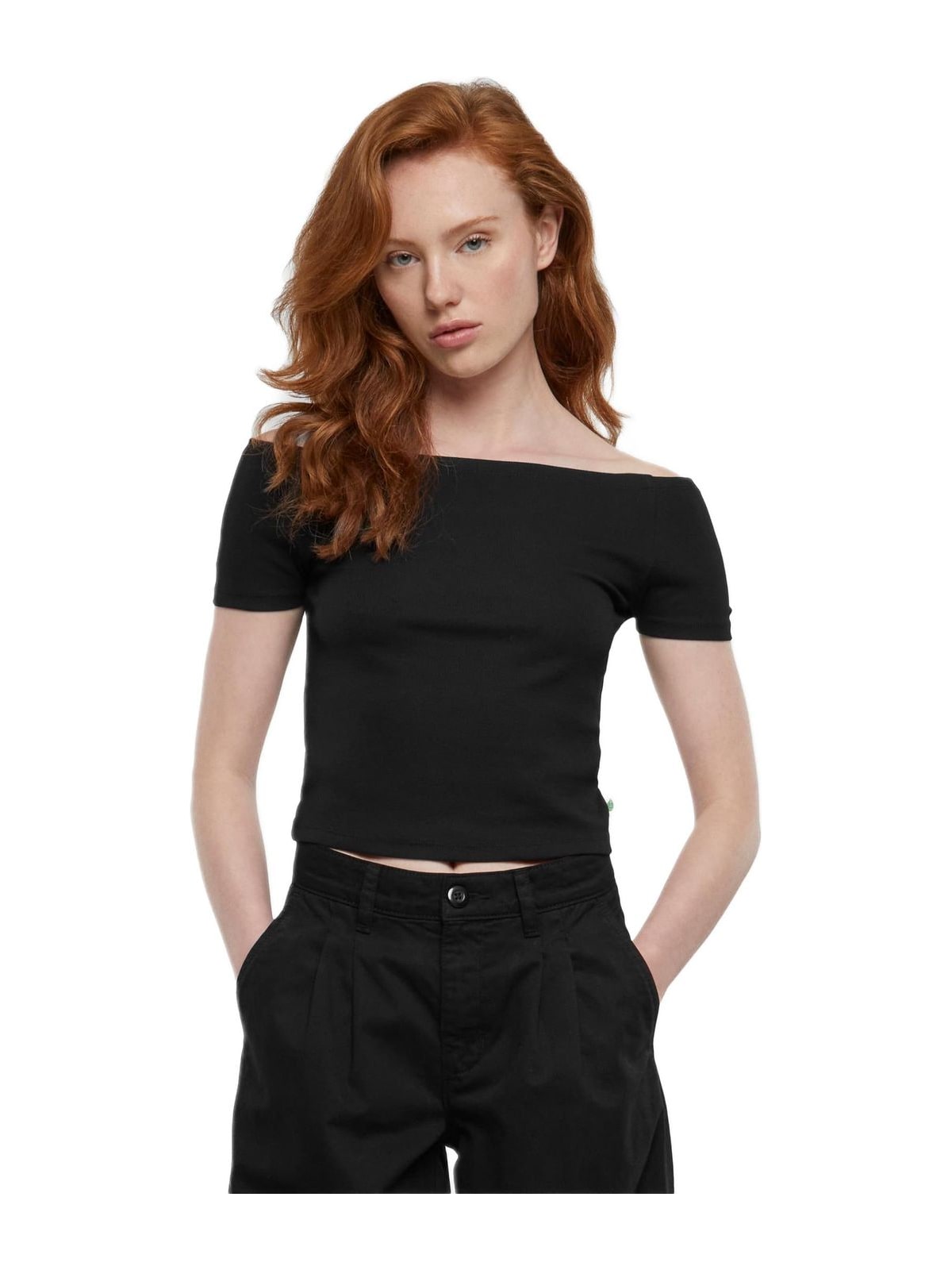 Γυναικεία Μπλούζα Rib Off Shoulder TB6184 Urban Classics Black