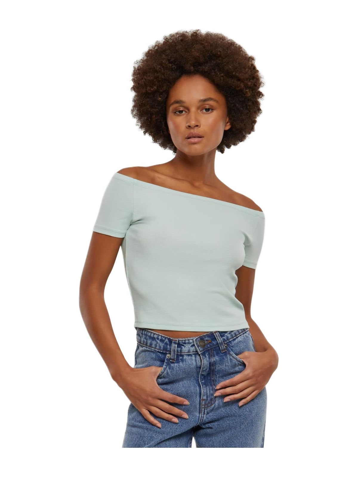 Γυναικεία Μπλούζα Off Shoulder Rib TB6184-14067 Urban Classics frostmint