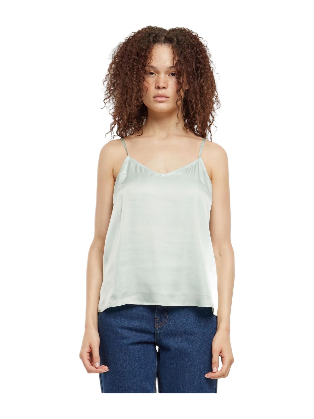 Ladies Viscose Satin Slip Top Urban Classics TB6187-14067 frostmint