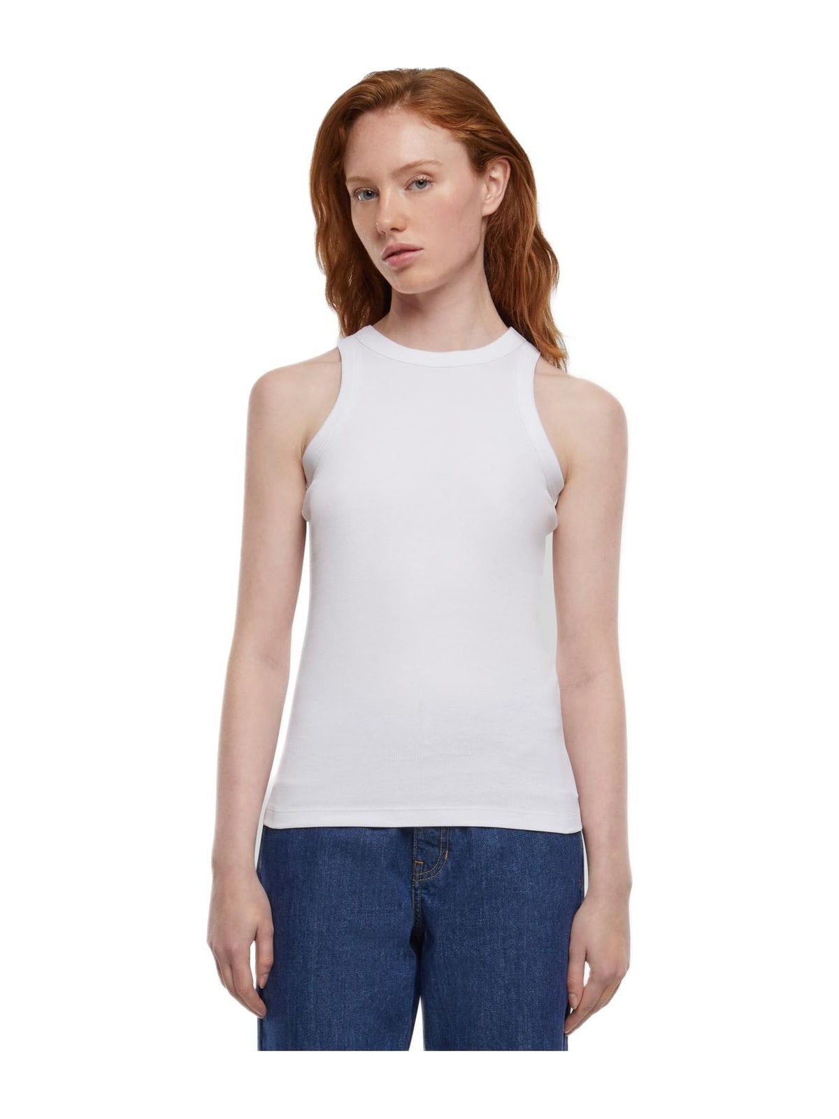 Ladies Racer Back Rib Top Urban Classics TB6188-00220 white