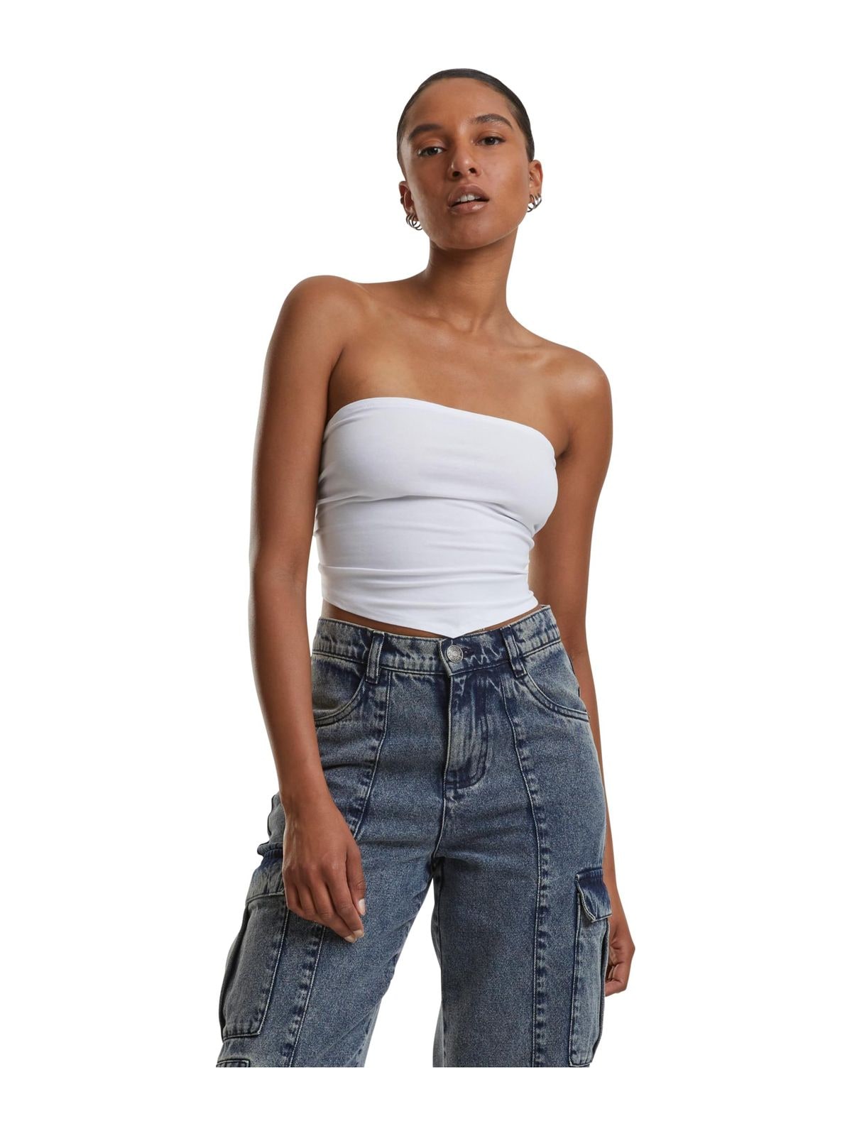 Ladies Knotted Bandeau Top Urban Classics TB6872-00220 white
