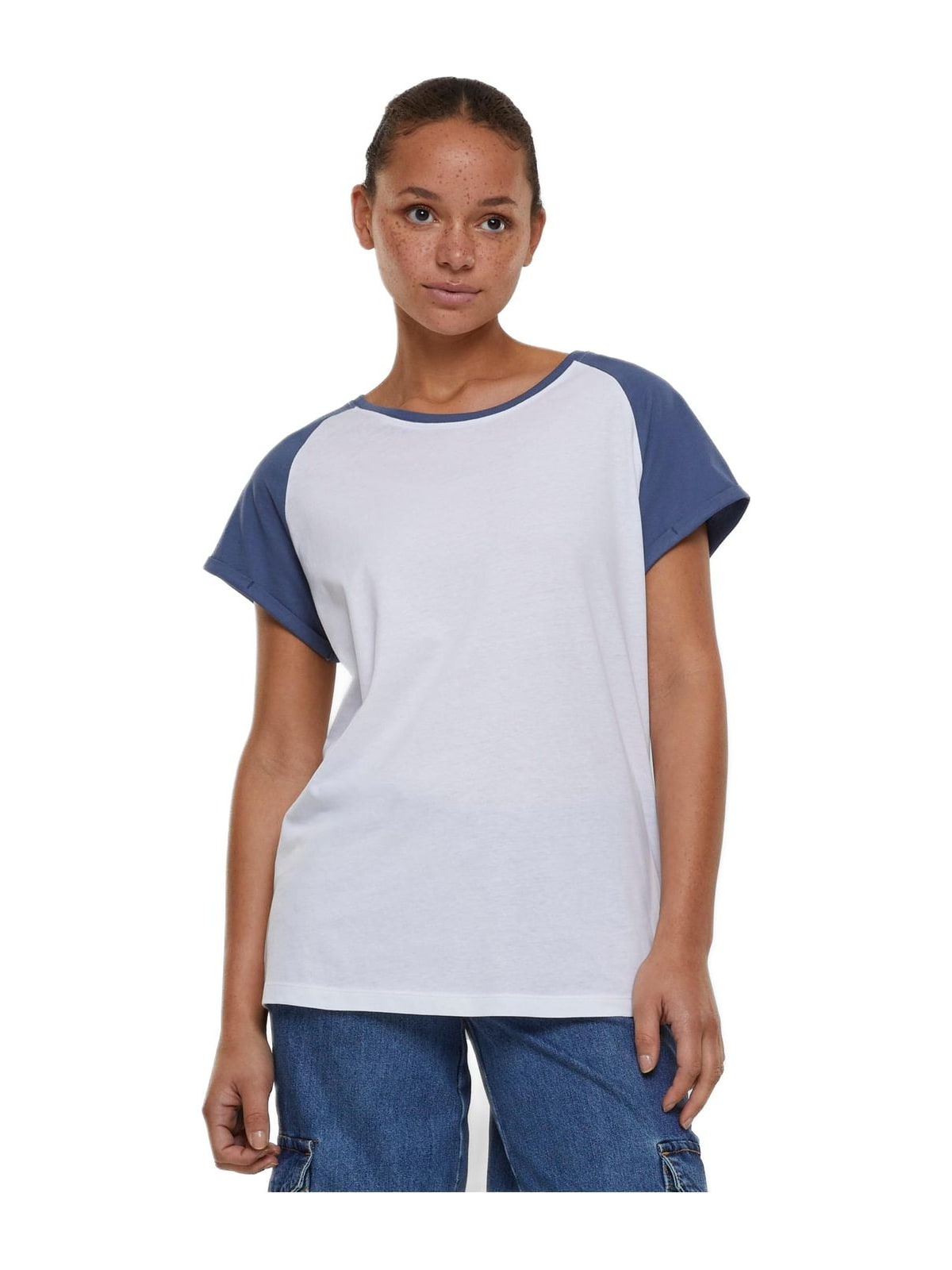 Γυναικείο T-Shirt Raglan TB1913-12890 Urban Classics White/Vintageblue