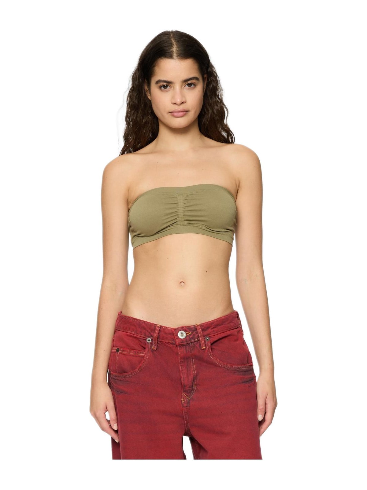 Ladies Pads Bandeau 2-Pack Urban Classics TB683A-18576 Khaki+Khaki