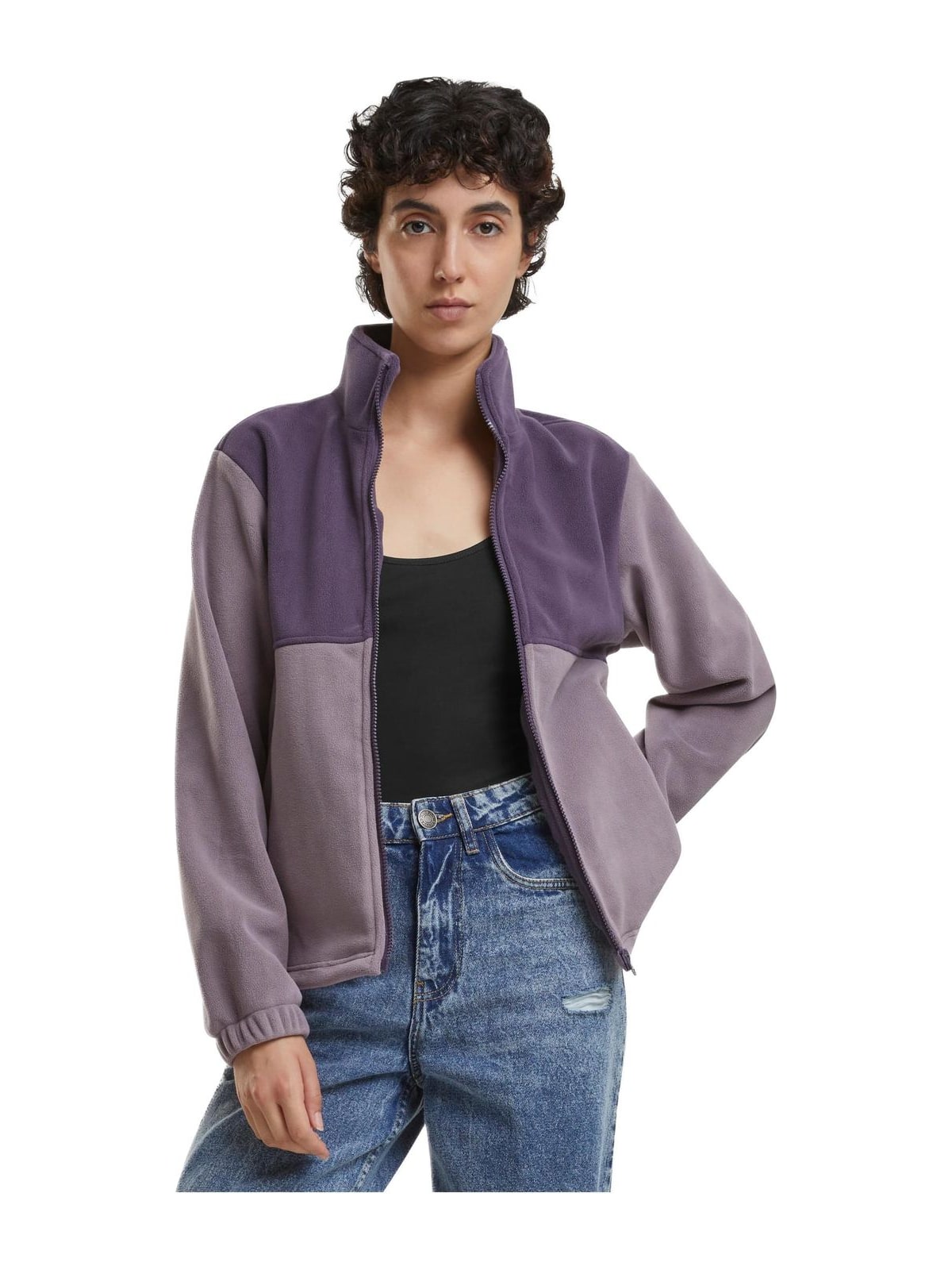 Ladies Double Polarfleece Jacket Urban Classics TB6905-17541 Purplenight/Fadedpurple