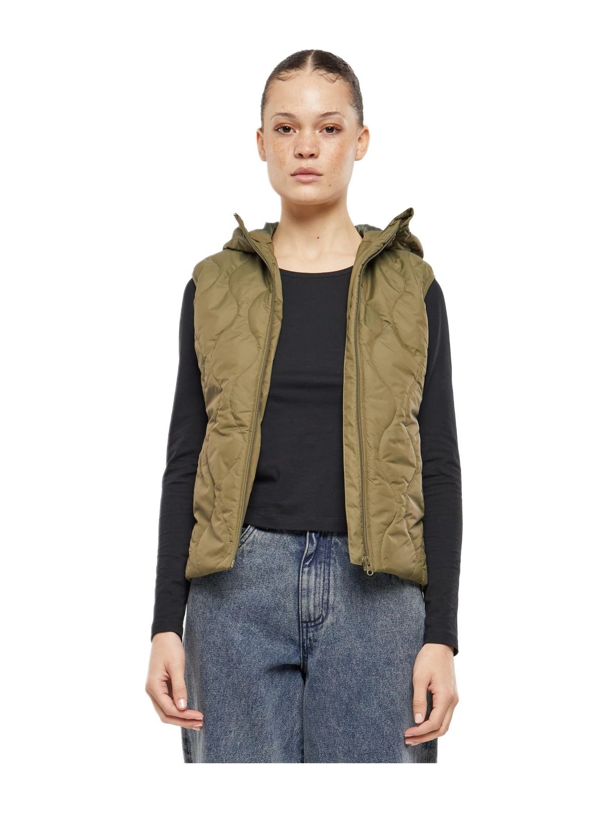 Γυναικείο Αμάνικο Μπουφάν Puffer TB7009 Urban Classics Black Olive