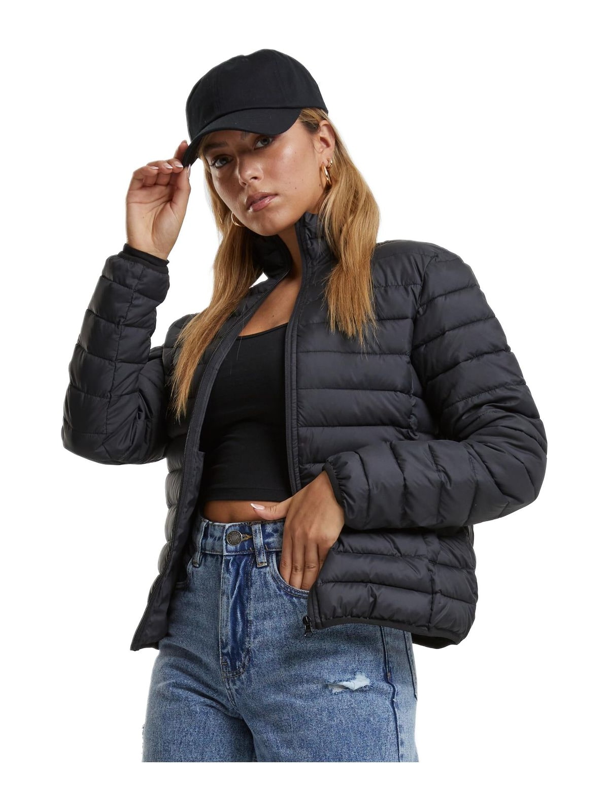 Ladies Ultra Light Puffer Jacket Urban Classics TB7155-00007 Black