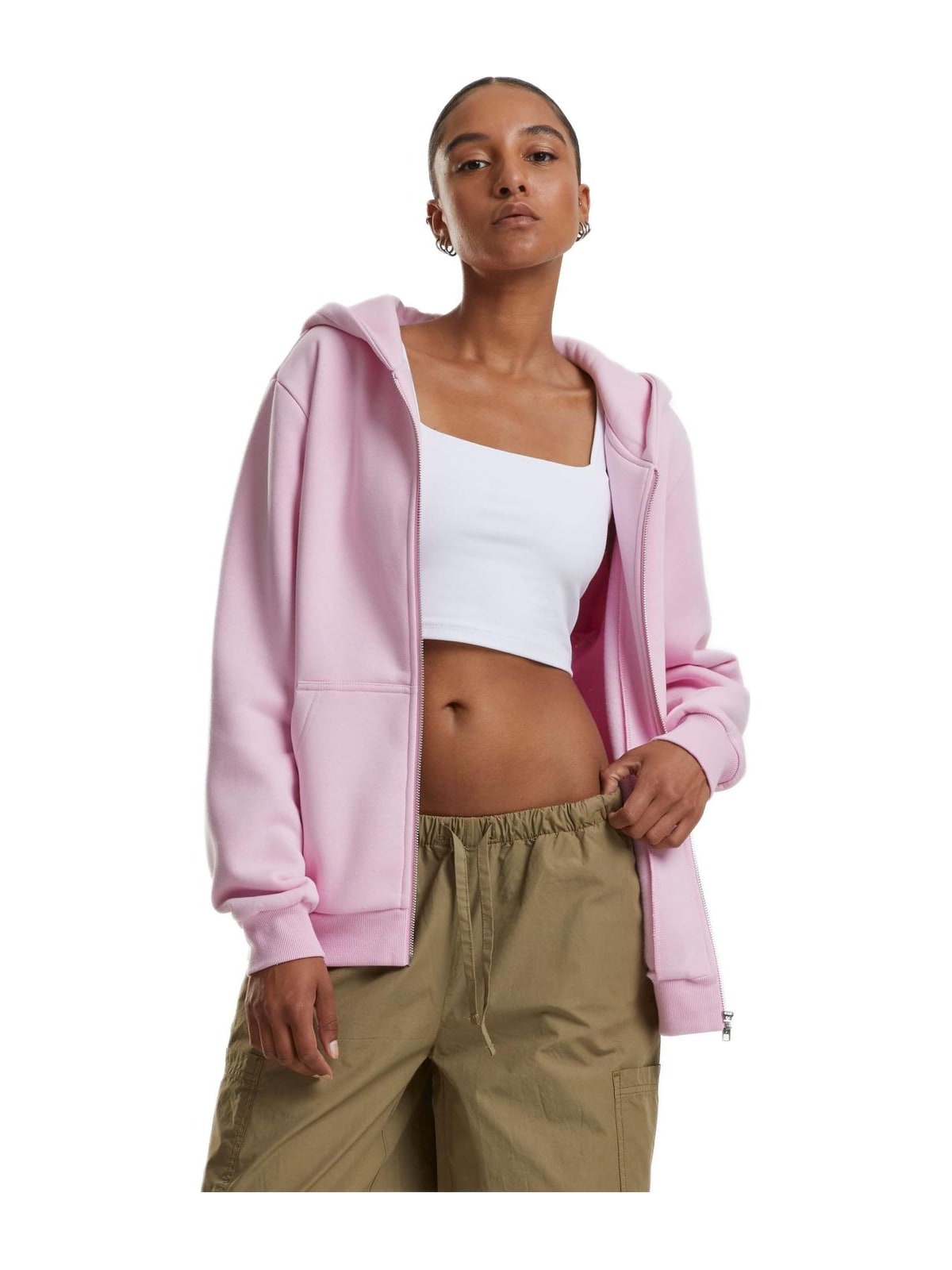 Γυναικεία Ζακέτα με Κουκούλα Fluffy Zip Hoody TB7286-12155 Urban Classics softpink