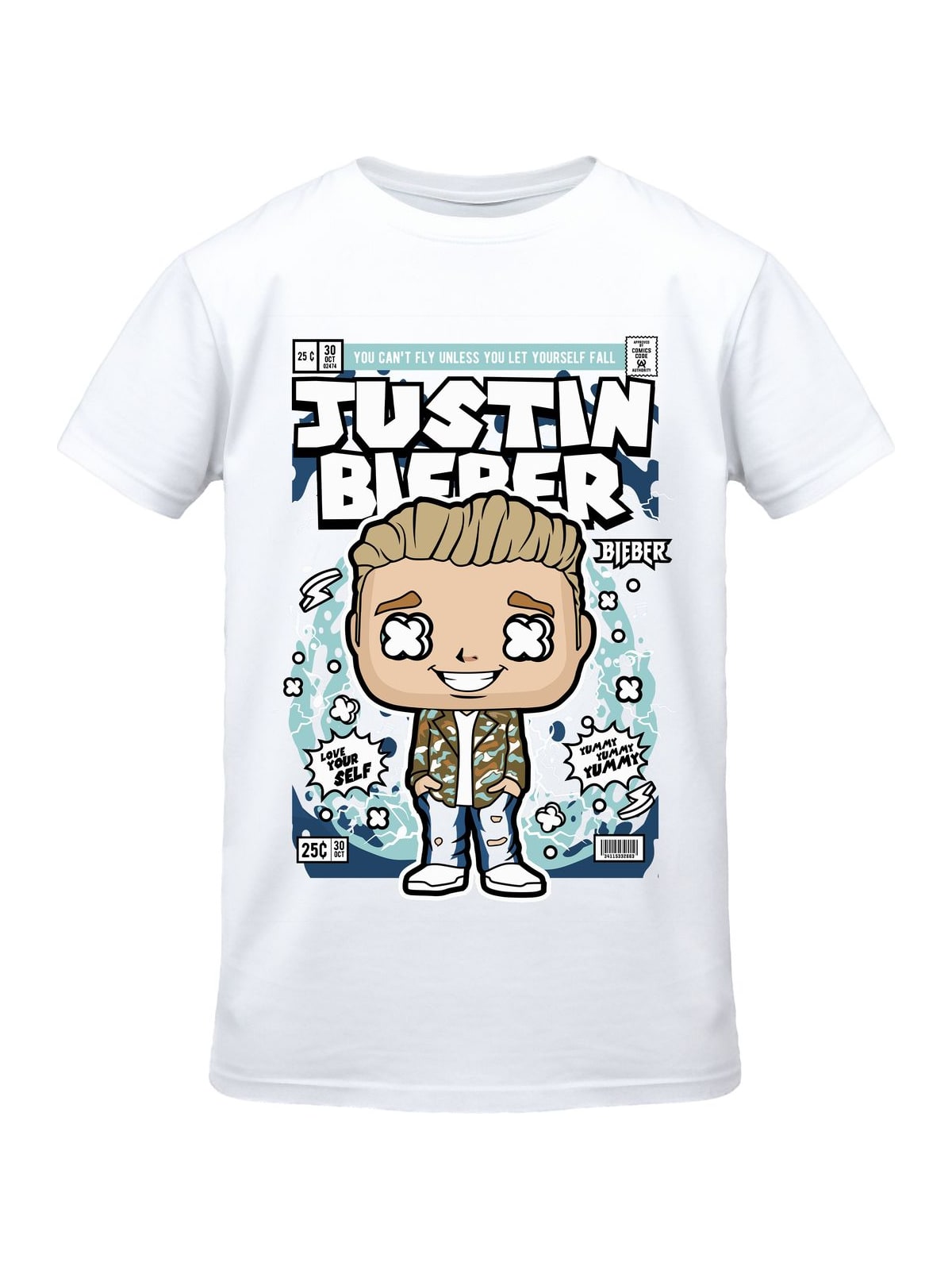 T-Shirt Justin Bieber Pop Culture White