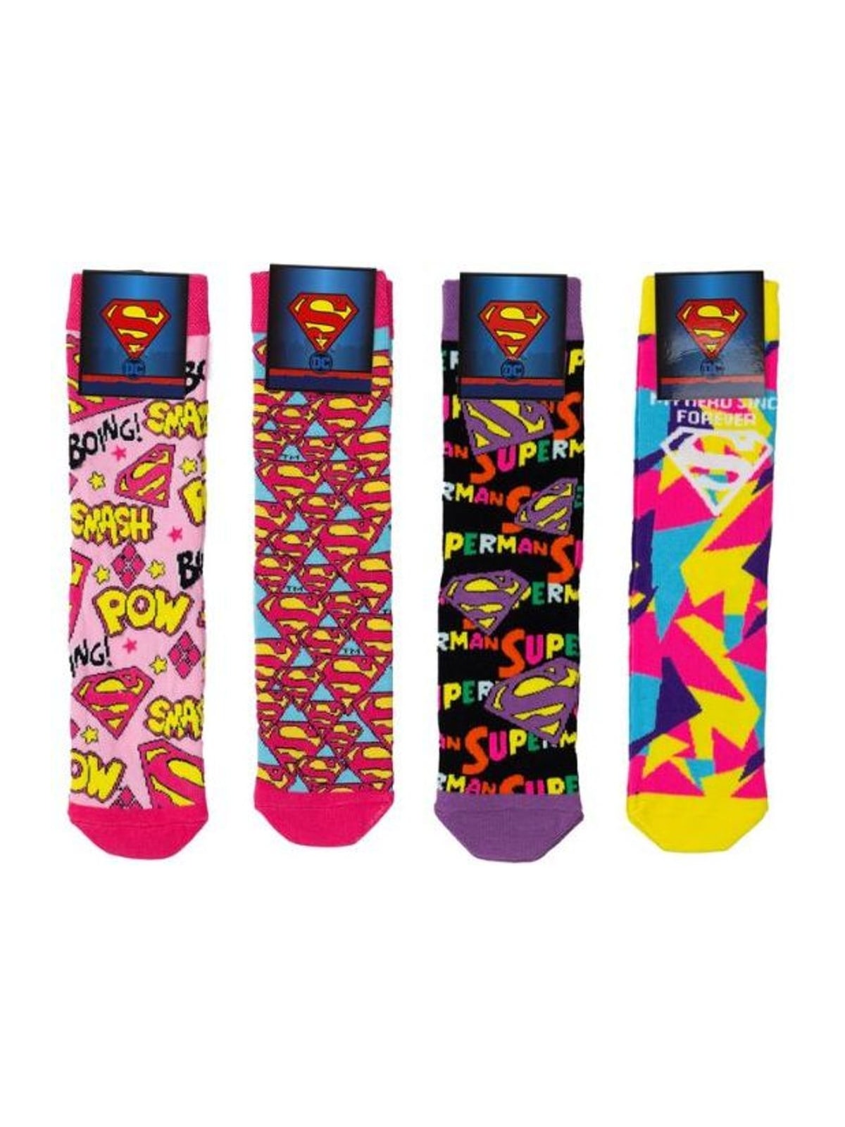 Γυναικείες fashion κάλτσες SUPERMAN Βαμβακερές Warner Bros 46063 Πολύχρωμο
