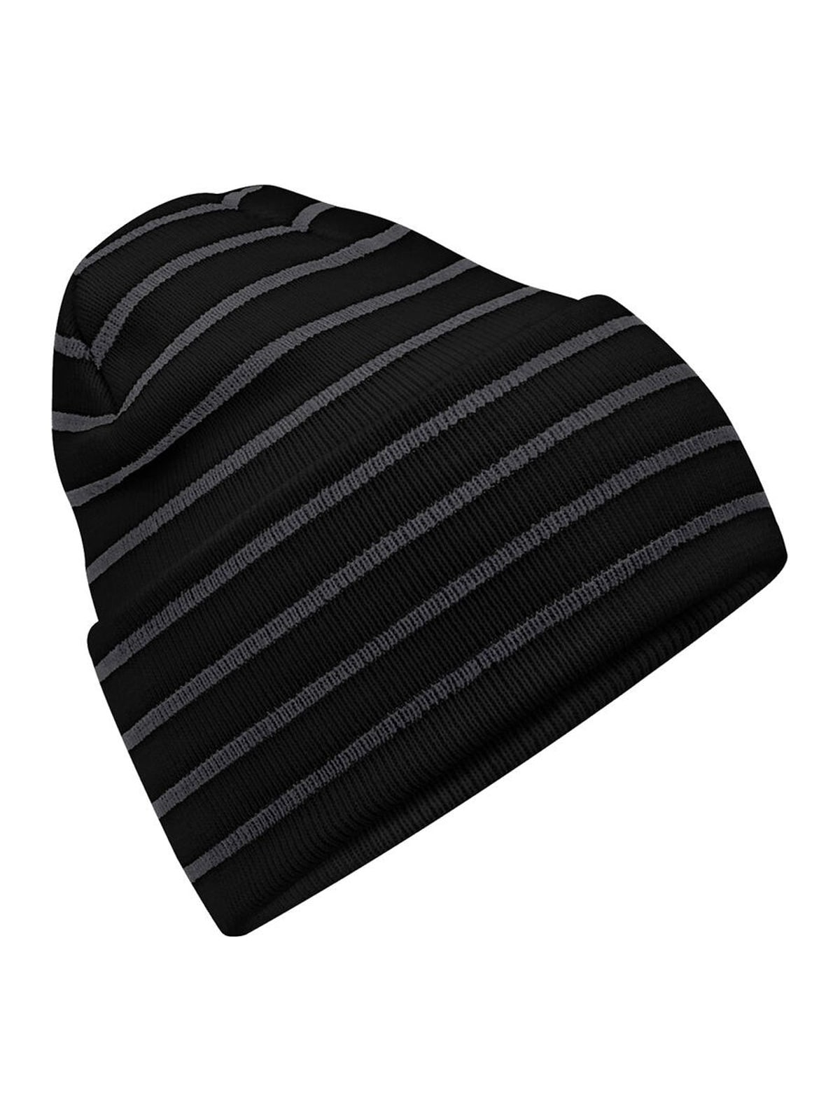 Σκούφος B39R Beechfield Striped Black/Graphite Grey