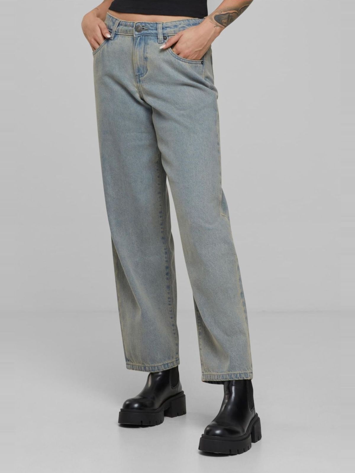 Γυναικείο Mid Waist 90's Jeans TB7127 Urban Classics new light blue dirty washed